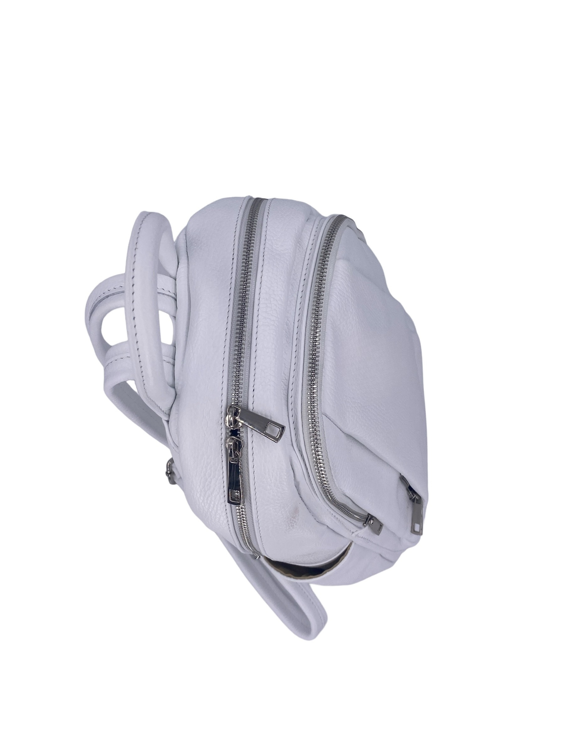 Jolie – Women's backpack in genuine hammered Italian leather with double compartment and multifunctional pockets