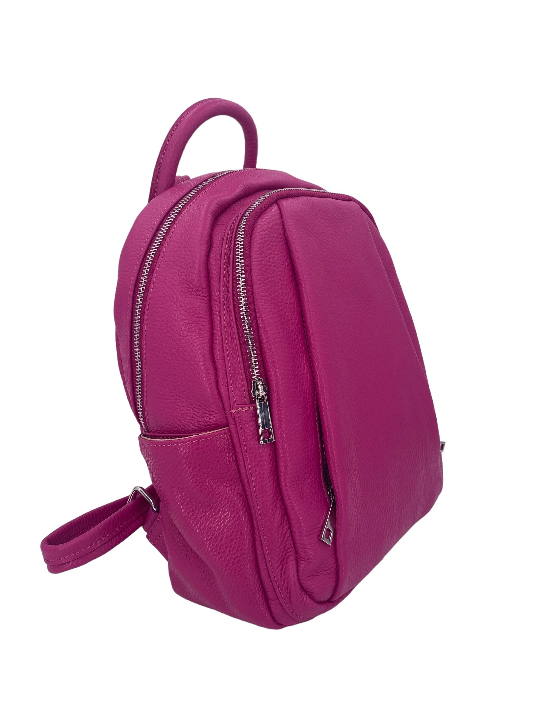 Jolie – Women's backpack in genuine hammered Italian leather with double compartment and multifunctional pockets