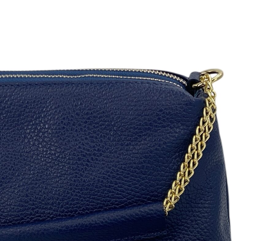 Giselle – Damenhandtasche und Umhängetasche aus echtem italienischen Leder mit Goldkette