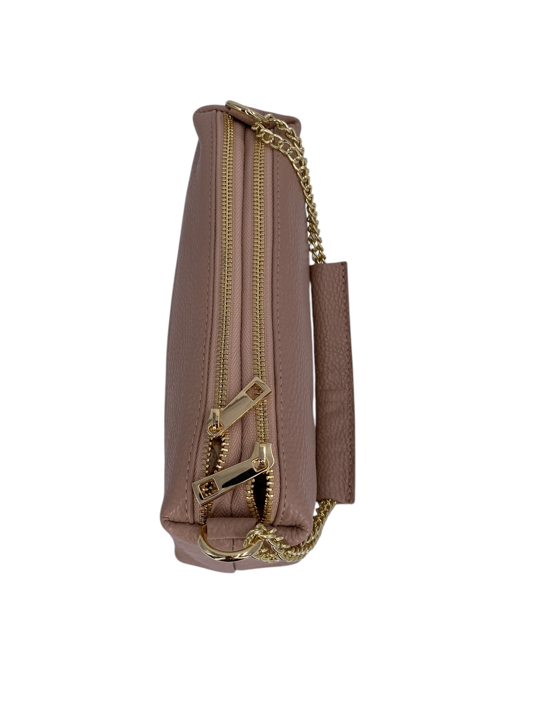 Giselle – Damenhandtasche und Umhängetasche aus echtem italienischen Leder mit Goldkette