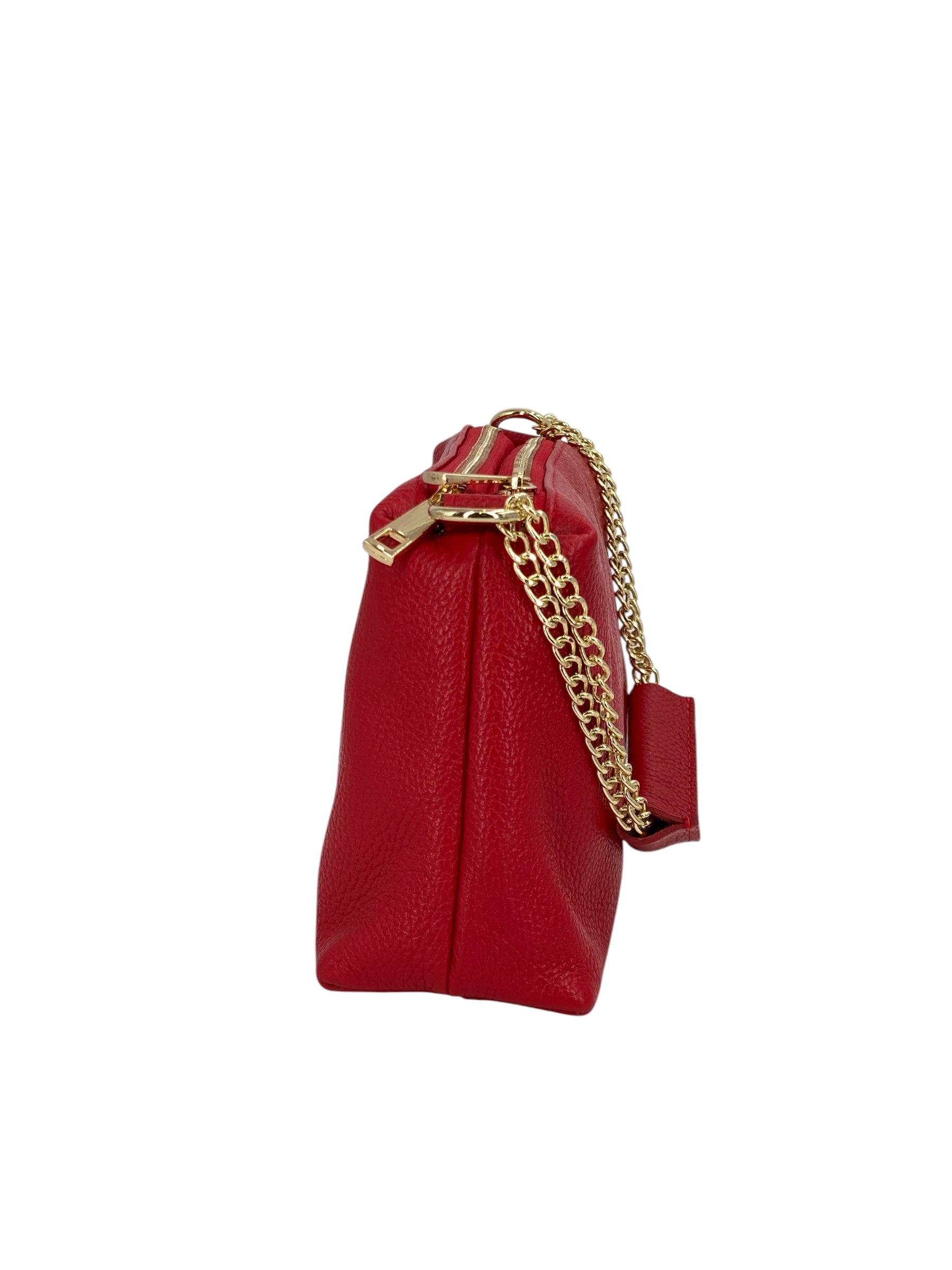 Giselle – Damenhandtasche und Umhängetasche aus echtem italienischen Leder mit Goldkette