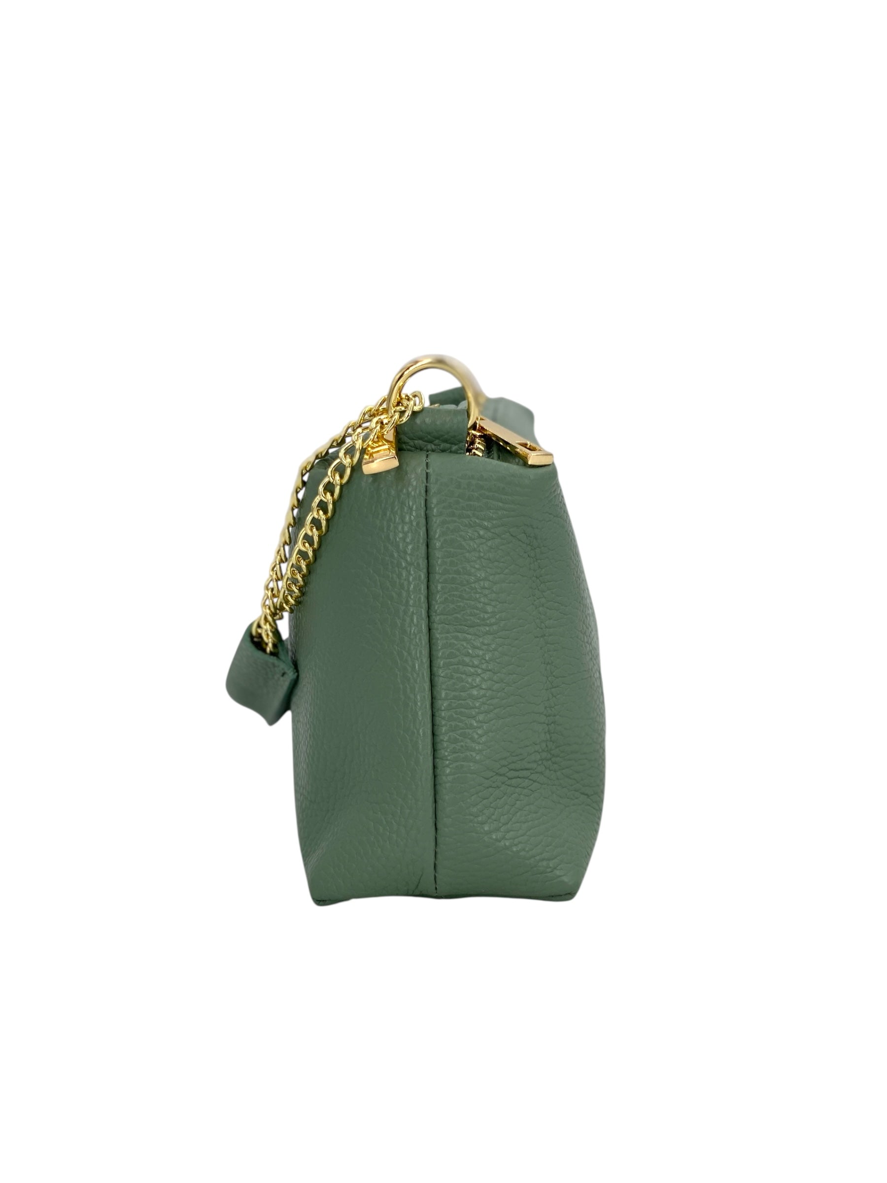 Giselle – Damenhandtasche und Umhängetasche aus echtem italienischen Leder mit Goldkette