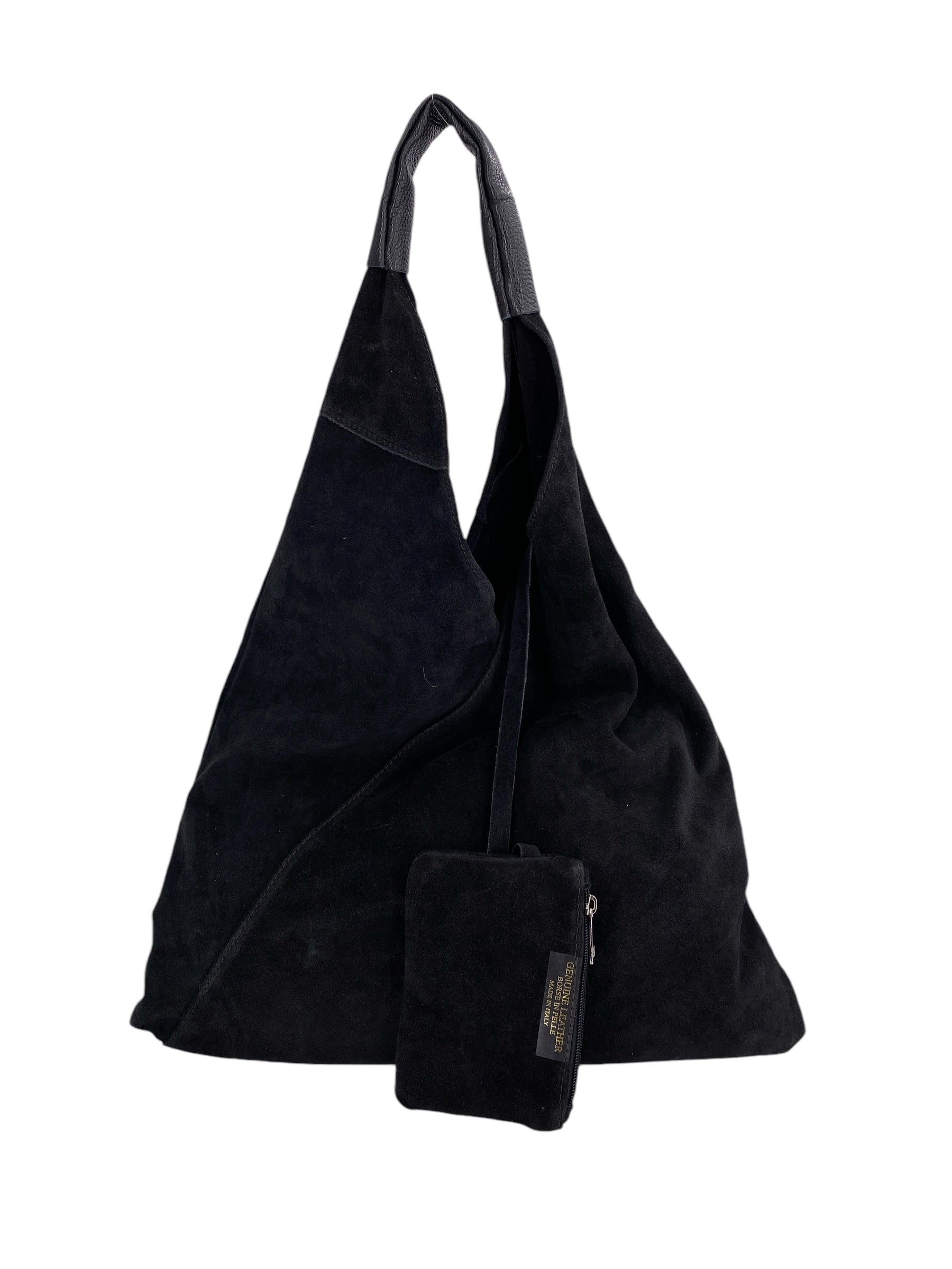 Gabrielle – Women's shoulder bag in genuine Italian leather with matching mini pouch