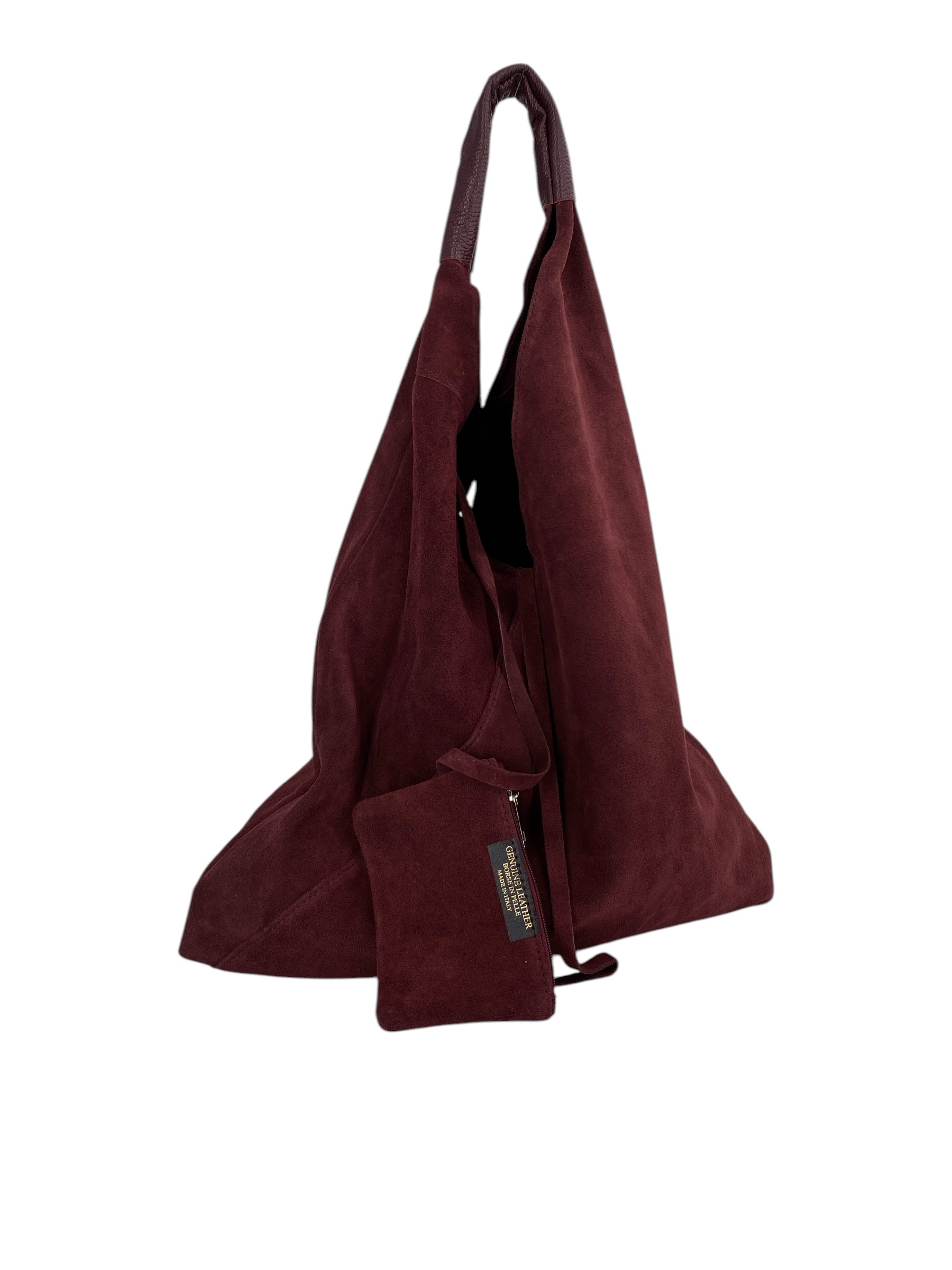 Gabrielle – Women's shoulder bag in genuine Italian leather with matching mini pouch