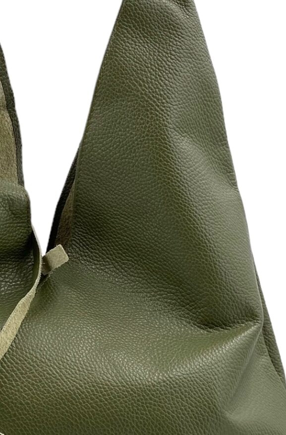 Gabrielle – Women's shoulder bag in genuine Italian leather with matching mini pouch