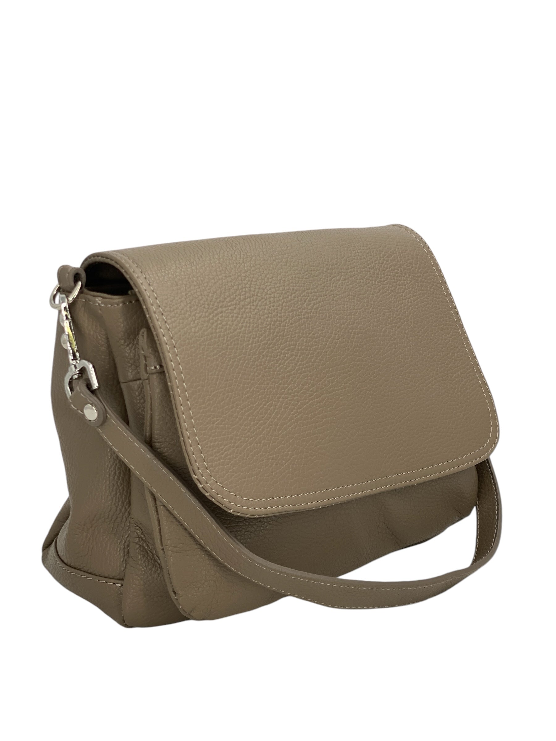 Eudoxie – Damen-Umhängetasche aus echtem italienischem Leder mit multifunktionalen Taschen