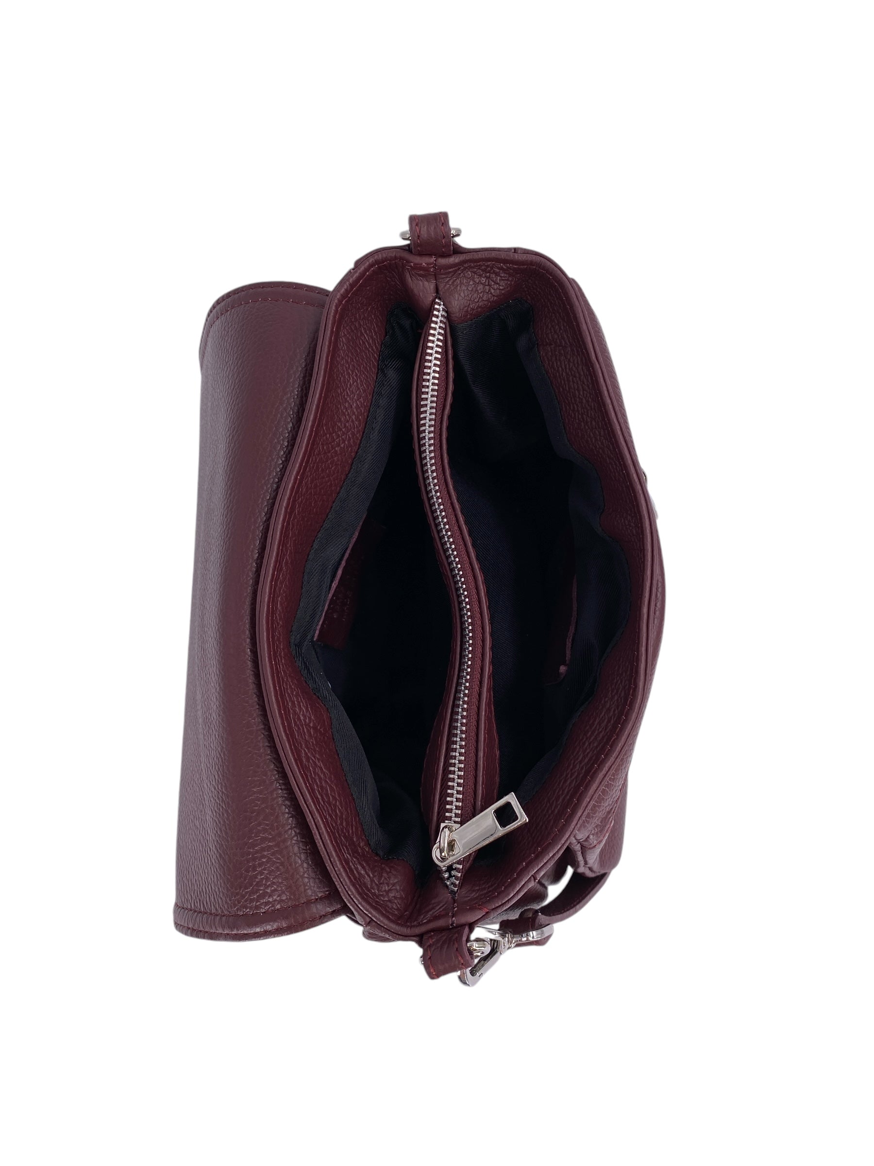 Eudoxie – Damen-Umhängetasche aus echtem italienischem Leder mit multifunktionalen Taschen