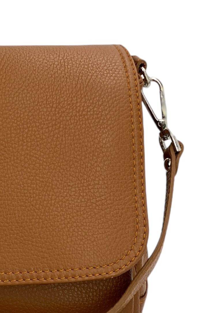 Eudoxie – Damen-Umhängetasche aus echtem italienischem Leder mit multifunktionalen Taschen