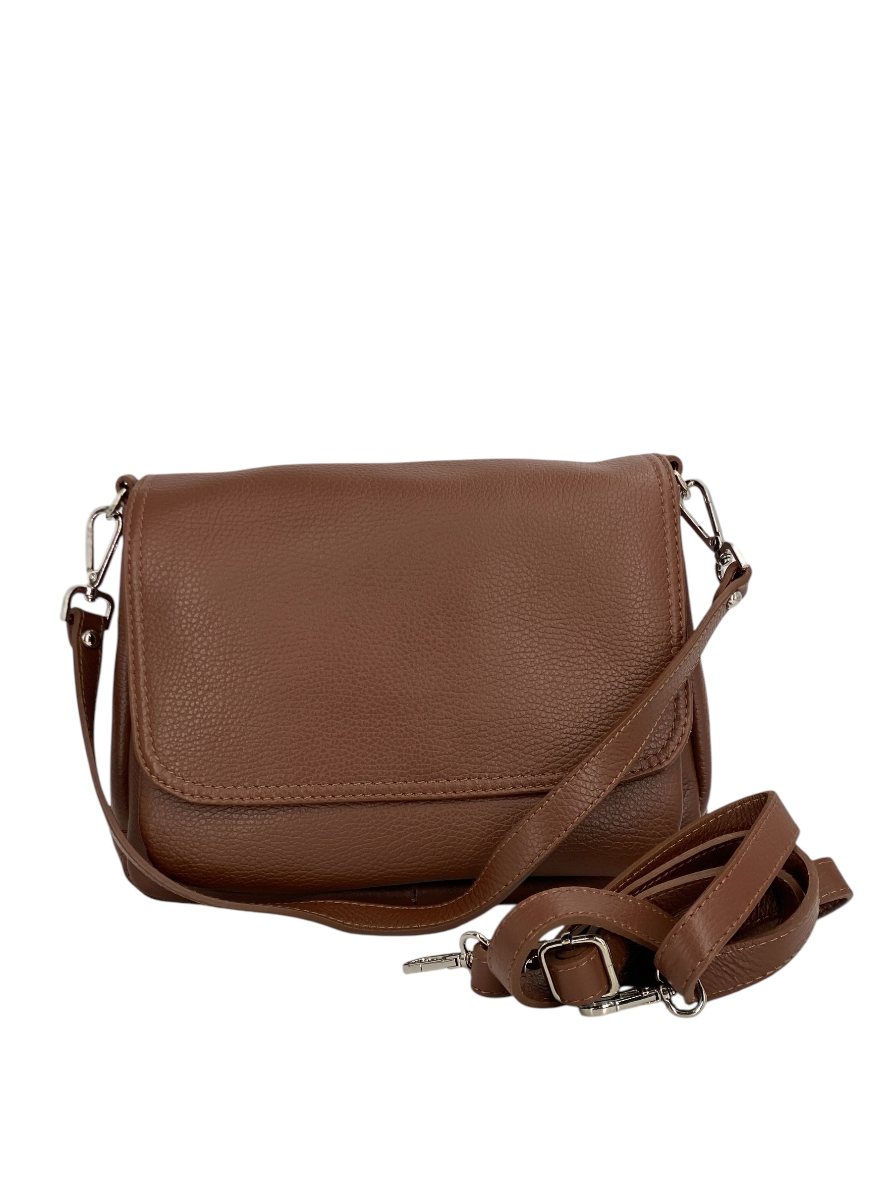 Eudoxie – Damen-Umhängetasche aus echtem italienischem Leder mit multifunktionalen Taschen