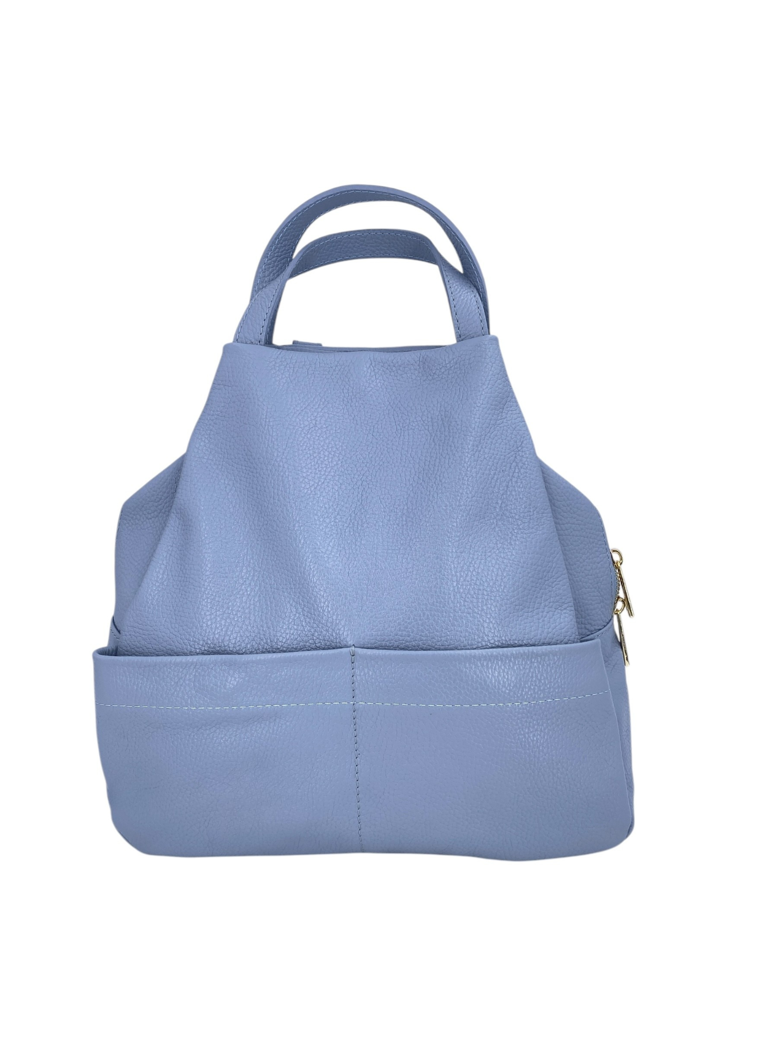 Margaux – Women's backpack in genuine Italian leather with a double gold zip and multiple pockets.