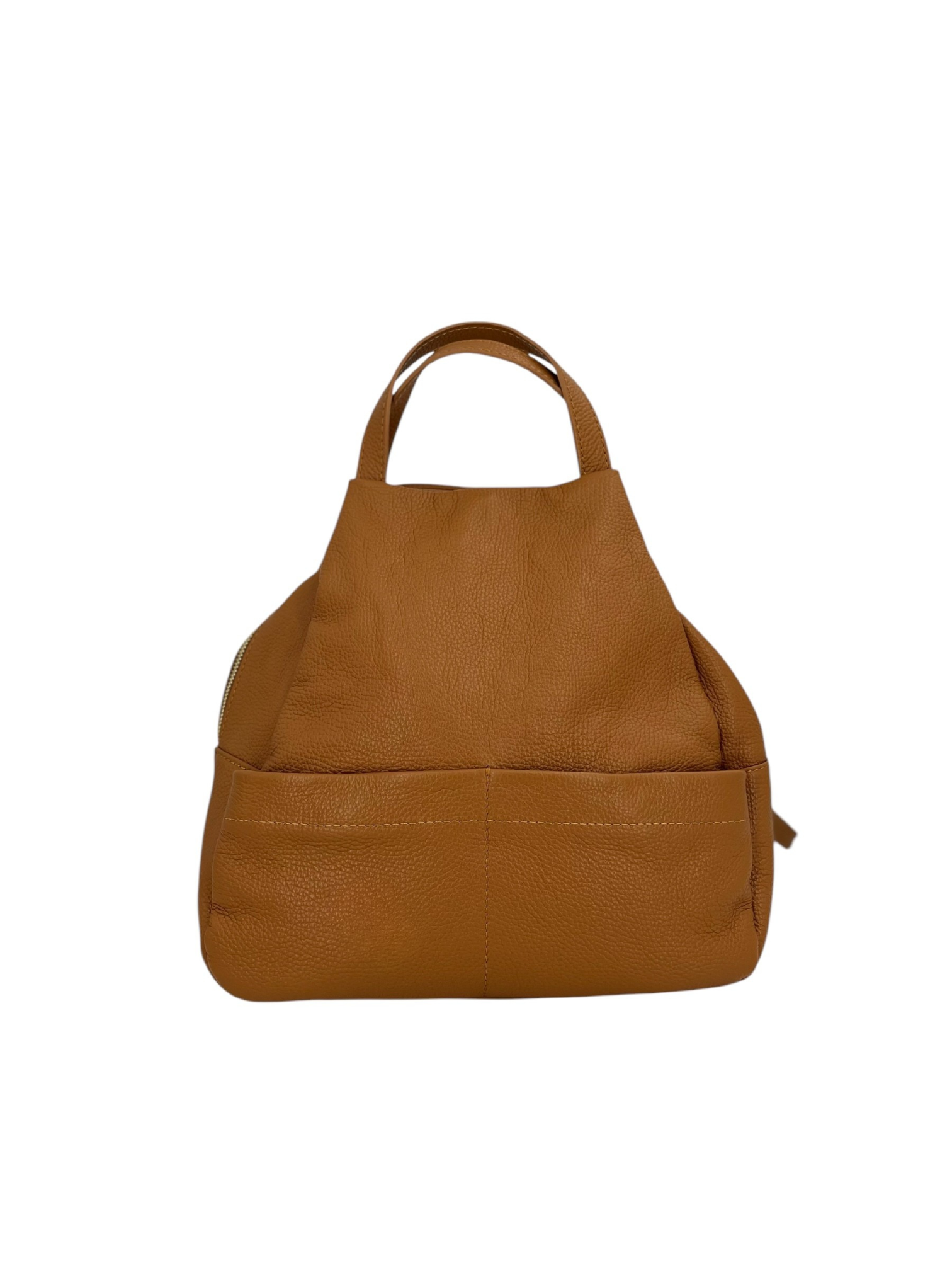 Margaux – Women's backpack in genuine Italian leather with a double gold zip and multiple pockets.
