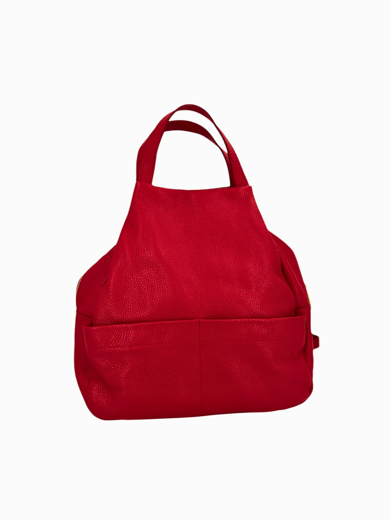 Margaux – Women's backpack in genuine Italian leather with a double gold zip and multiple pockets.