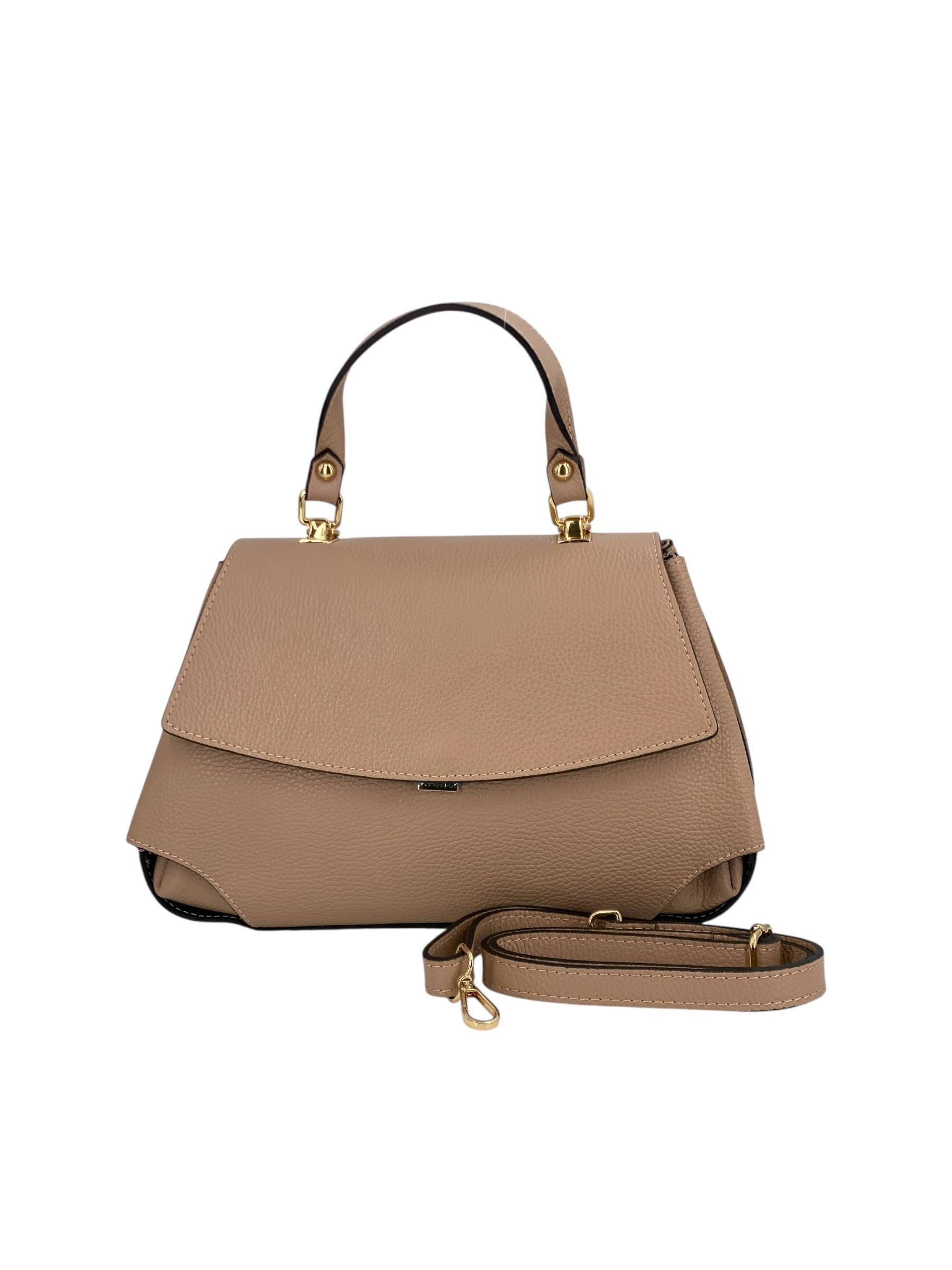 Marguerite – Damenhandtasche und Umhängetasche aus echtem italienischen Leder mit verstärktem Griff und Metallfüßen