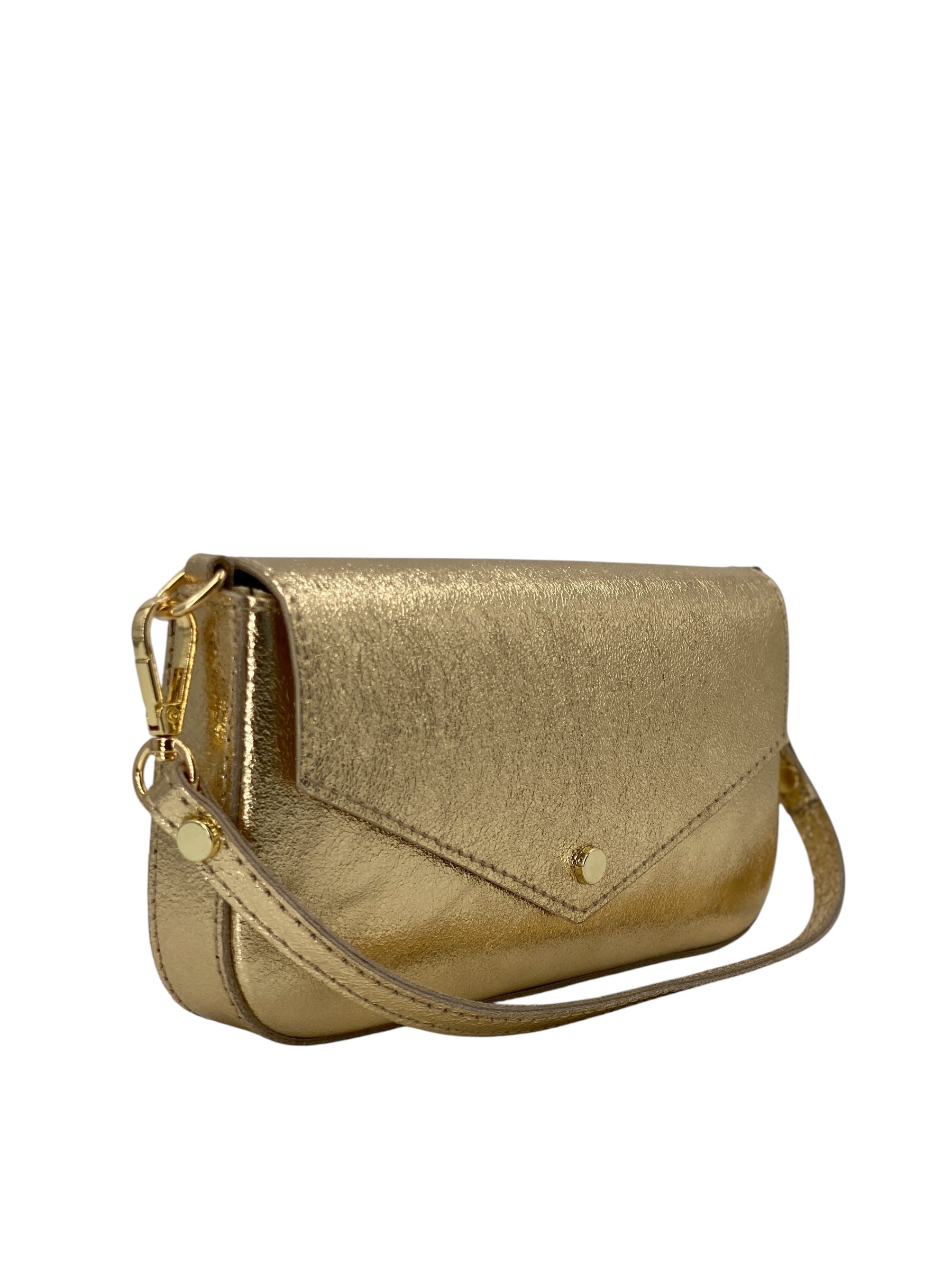 Alexane – Damen-Umhängetasche aus echtem italienischem Leder mit goldenem Kettenriemen