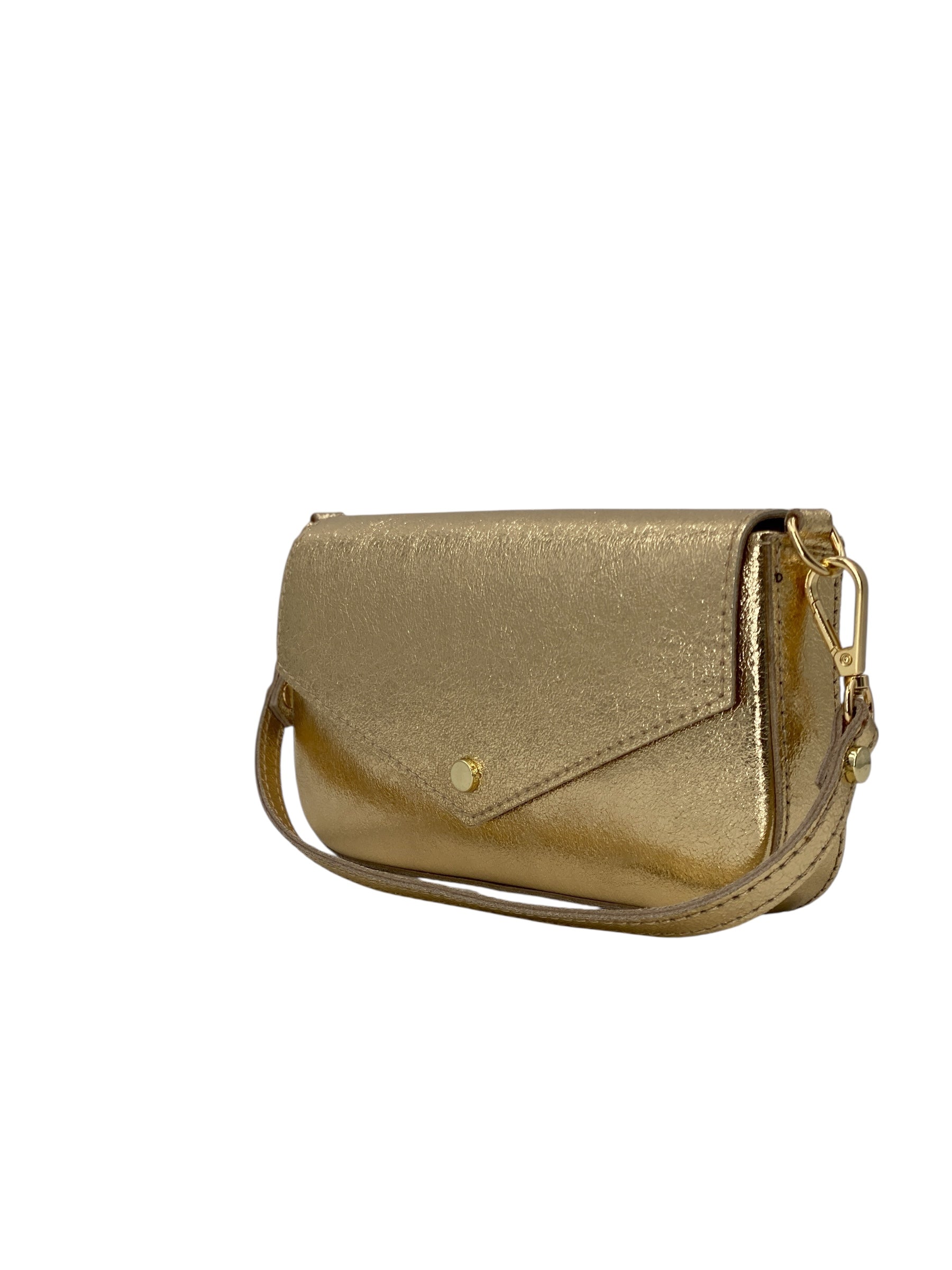 Alexane – Damen-Umhängetasche aus echtem italienischem Leder mit goldenem Kettenriemen