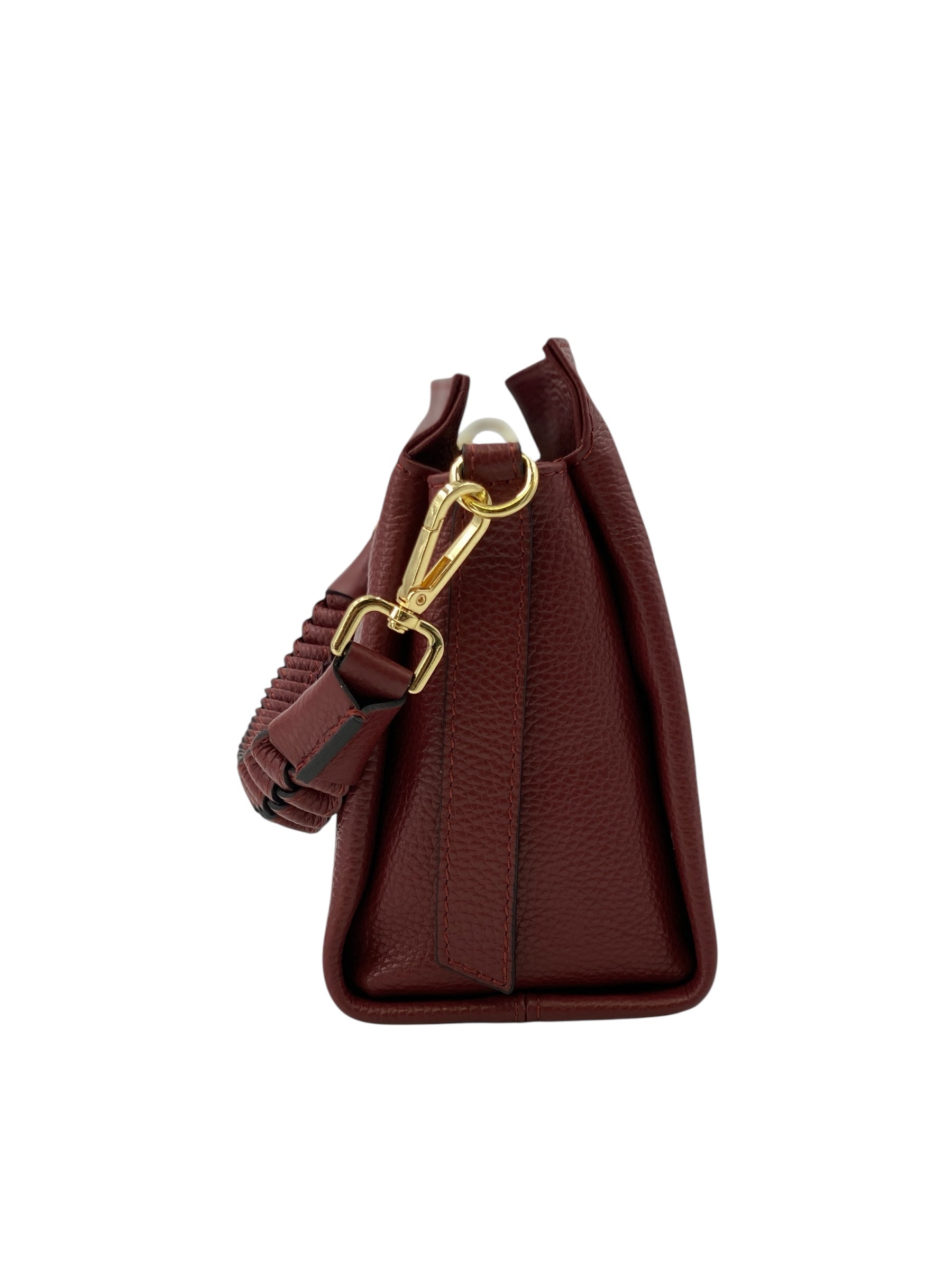 Thais Mini - Thais – Damen-Umhängetasche aus Leder mit gewebtem Detail