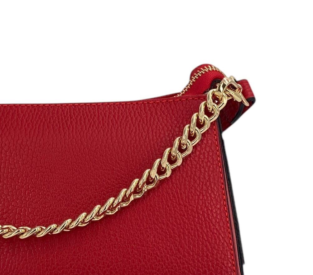 Candide – Damen-Umhängetasche aus echtem italienischem Leder mit goldenem Kettengriff