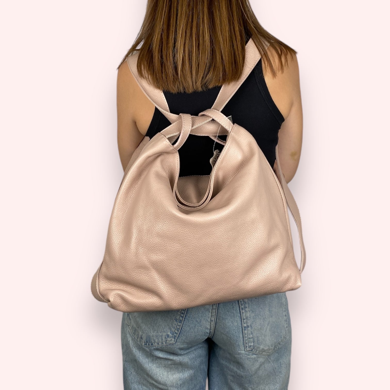 Astrelle Grande – Wandelbarer Damenrucksack aus echtem italienischen Leder