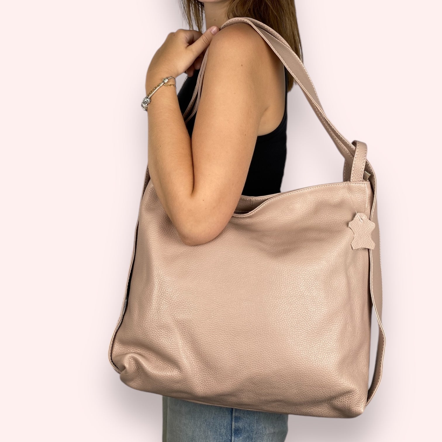 Astrelle Grande – Wandelbarer Damenrucksack aus echtem italienischen Leder