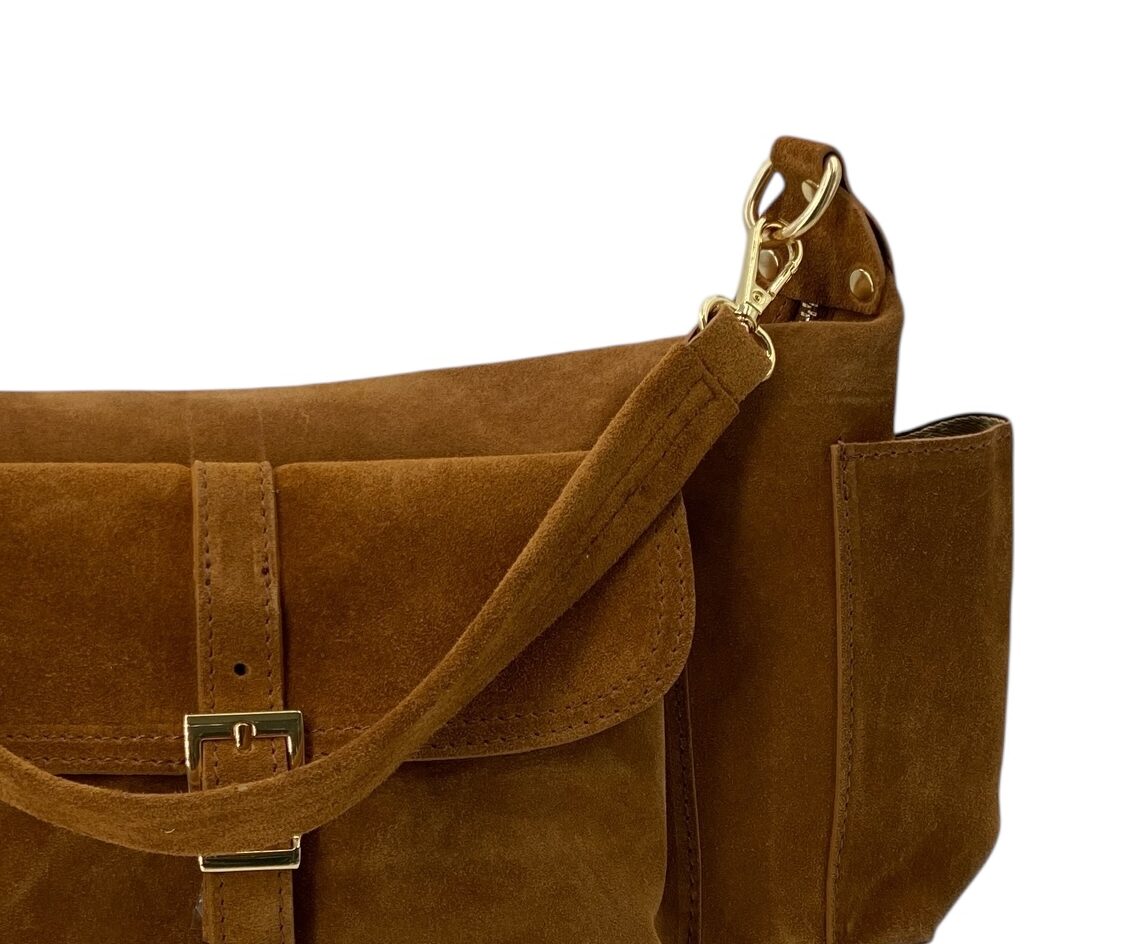 Angelique – Damenhandtasche und Umhängetasche aus echtem italienischen Leder mit verstellbarem Schultergurt