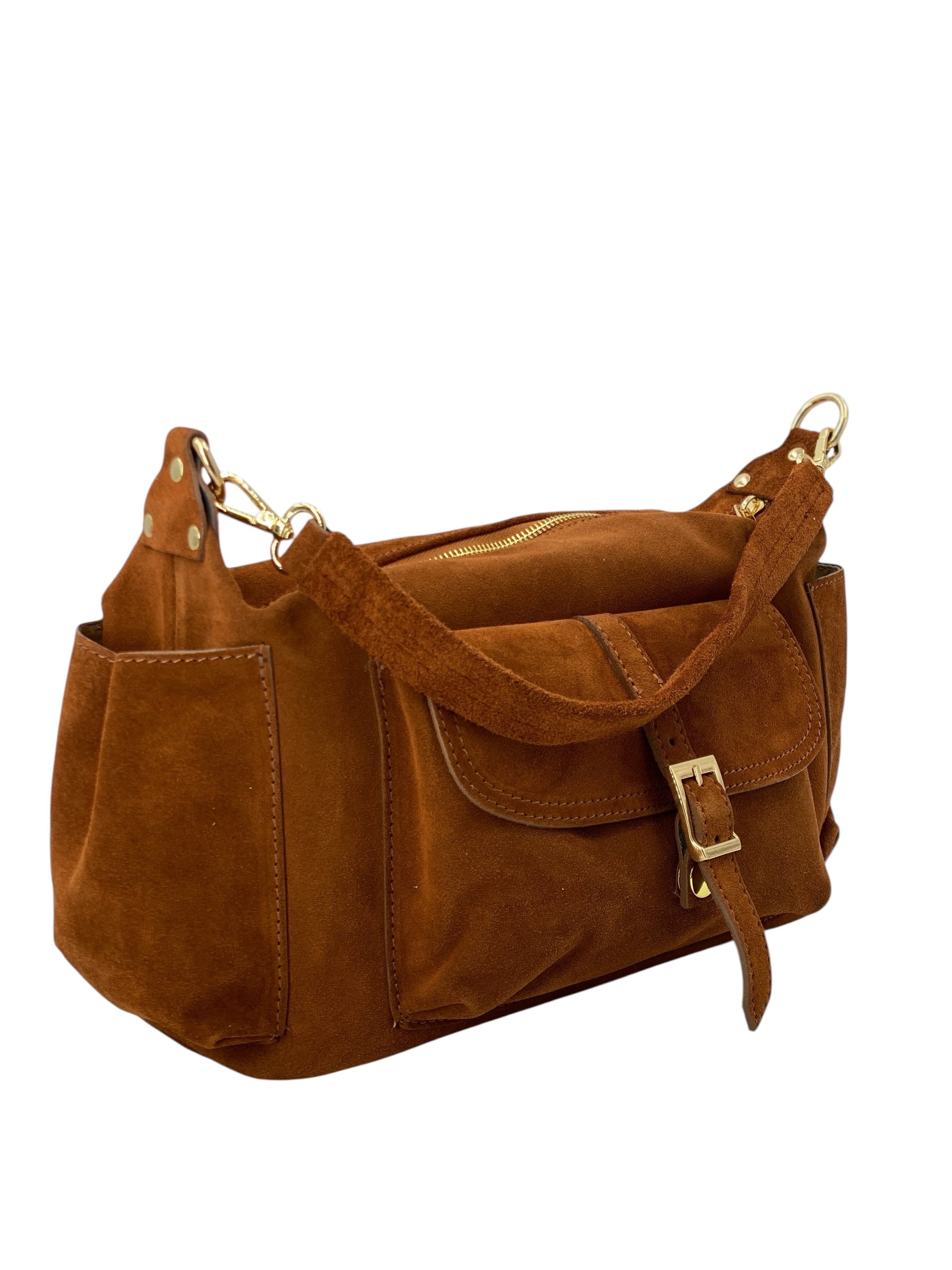 Angelique – Damenhandtasche und Umhängetasche aus echtem italienischen Leder mit verstellbarem Schultergurt