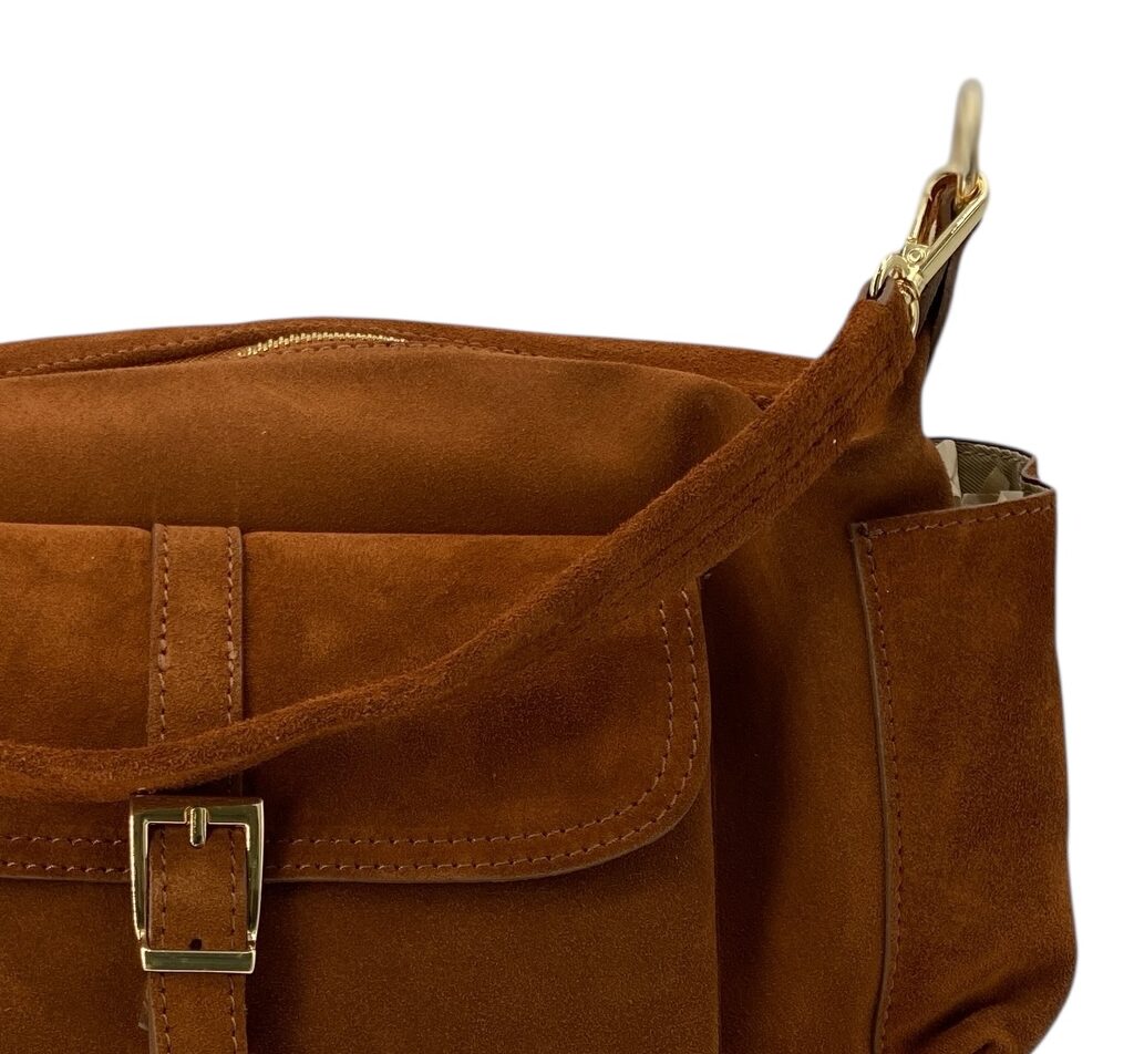 Angelique – Damenhandtasche und Umhängetasche aus echtem italienischen Leder mit verstellbarem Schultergurt