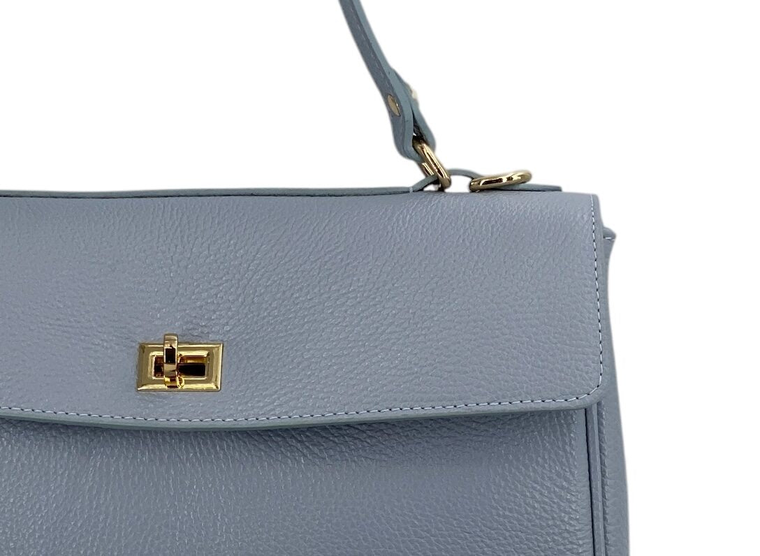 Flore – Damenhandtasche und Umhängetasche aus 100 % hochwertigem italienischen Kalbsleder