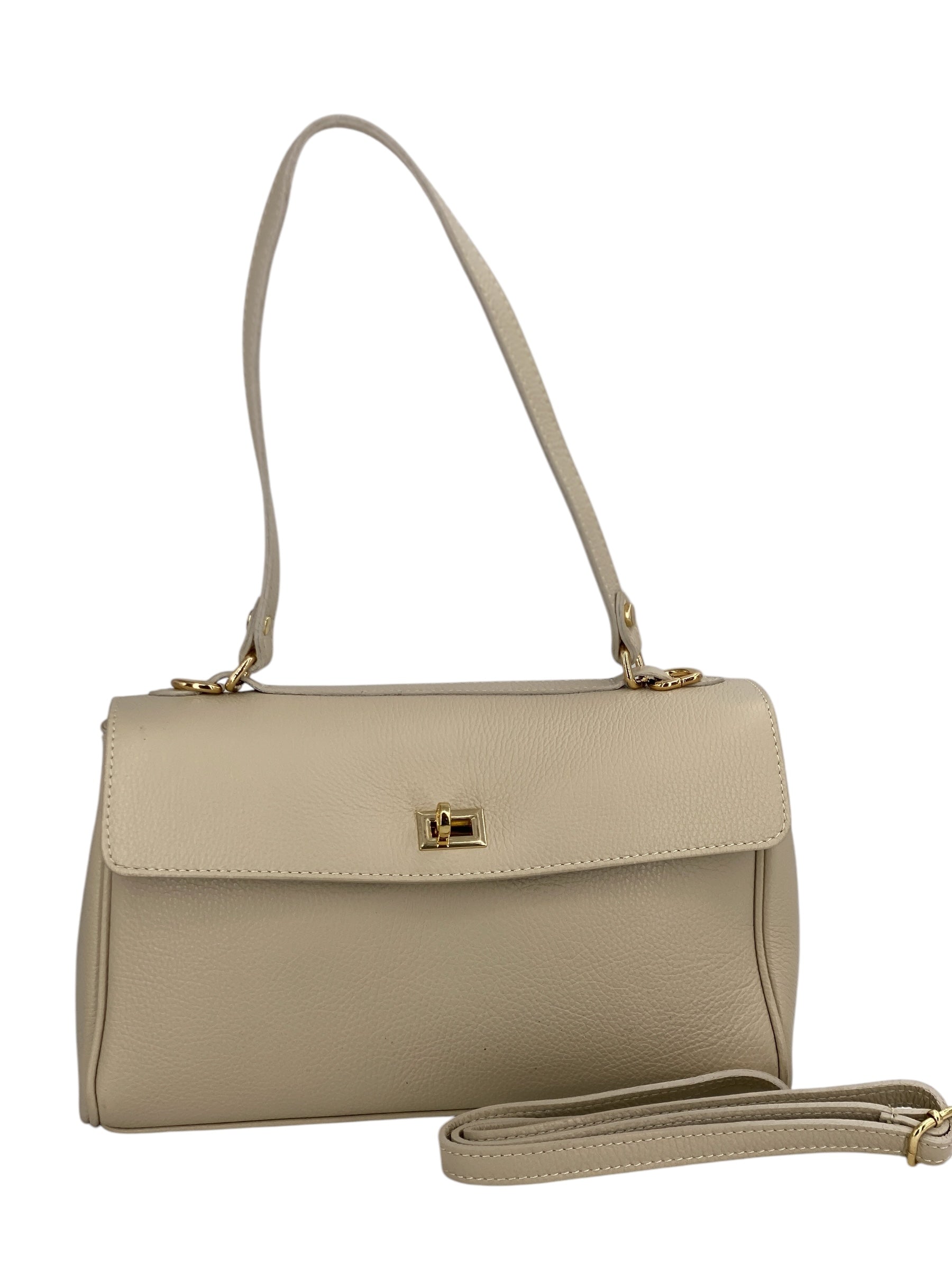Flore – Damenhandtasche und Umhängetasche aus 100 % hochwertigem italienischen Kalbsleder