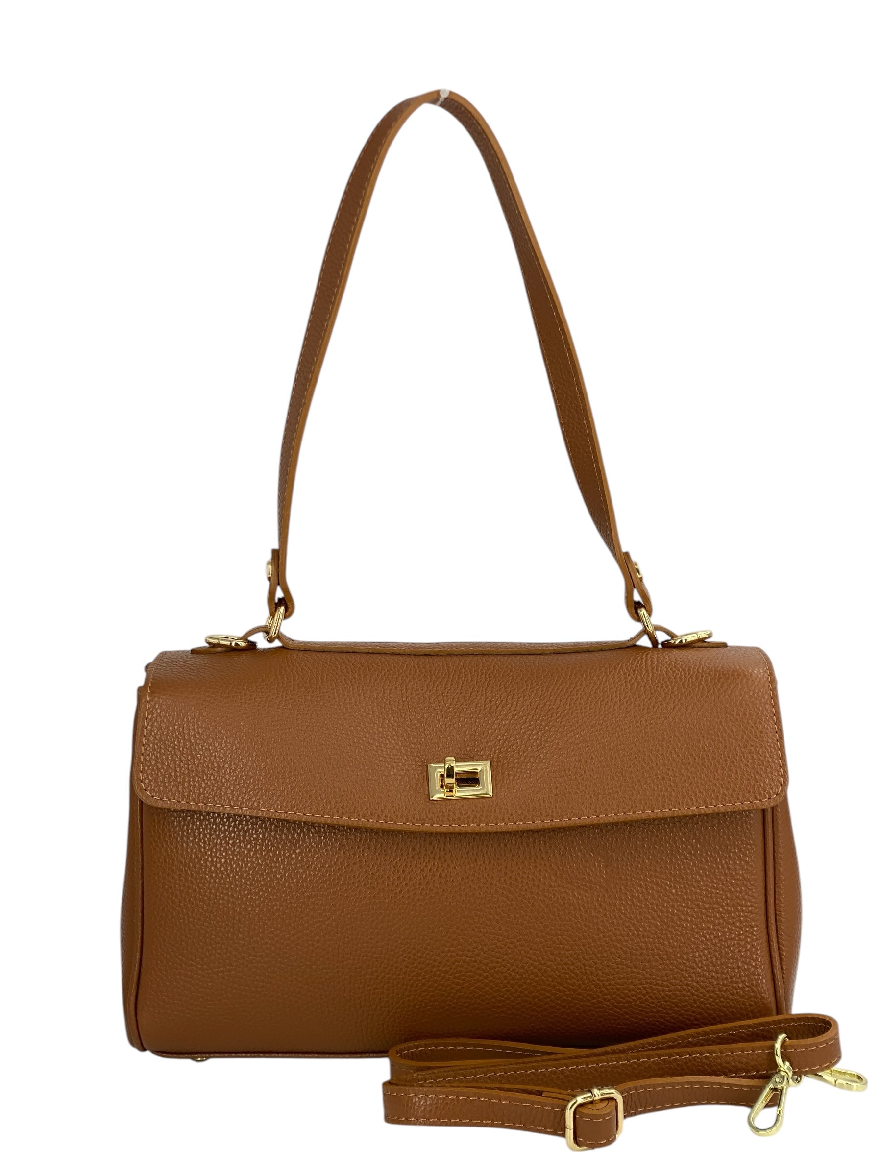 Flore – Damenhandtasche und Umhängetasche aus 100 % hochwertigem italienischen Kalbsleder