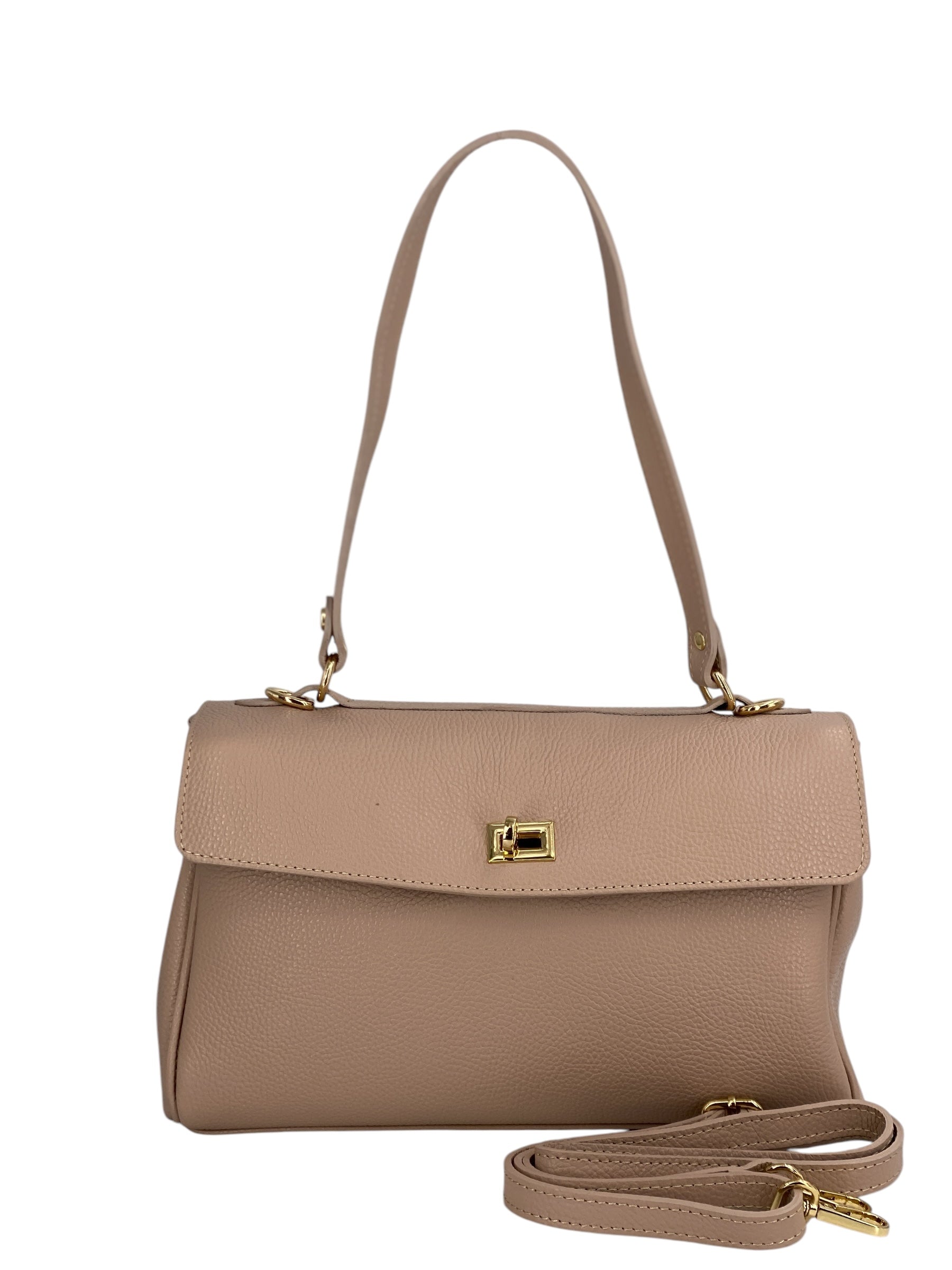 Flore – Damenhandtasche und Umhängetasche aus 100 % hochwertigem italienischen Kalbsleder