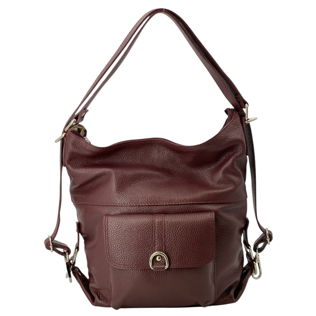 Romy – Wandelbare Damen-Rucksacktasche aus italienischem Kalbsleder