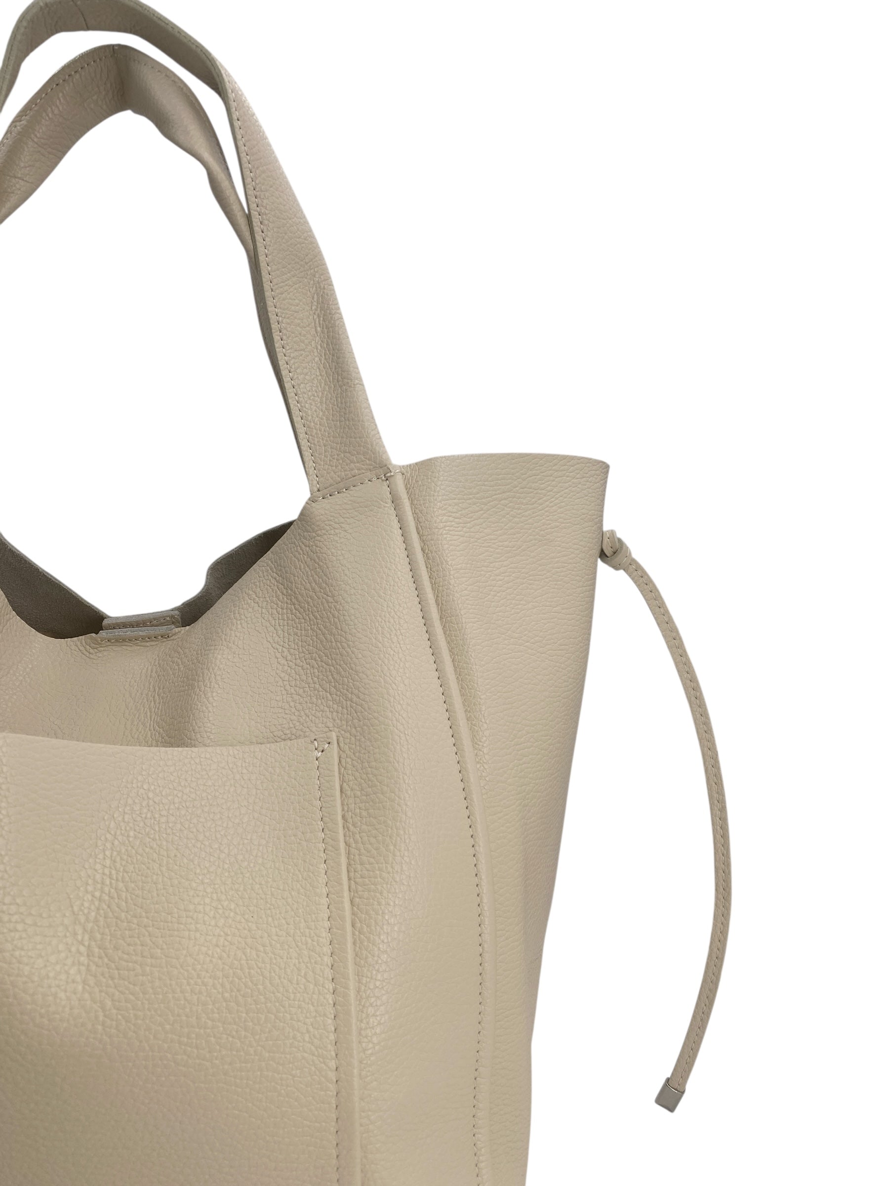 Isis – Damenhandtasche und Umhängetasche aus echtem italienischen Leder mit passender Clutch