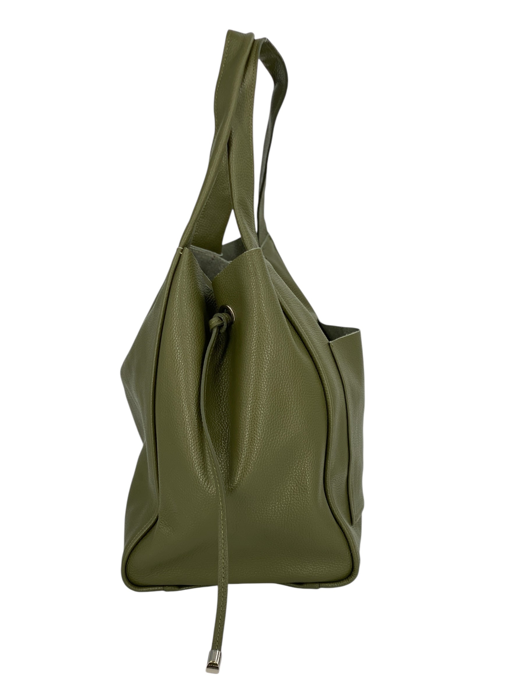 Isis – Damenhandtasche und Umhängetasche aus echtem italienischen Leder mit passender Clutch