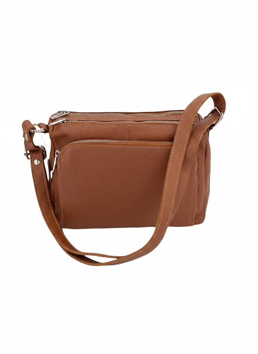 Sabrine – Women's genuine Italian leather shoulder and crossbody bag with adjustable shoulder strap