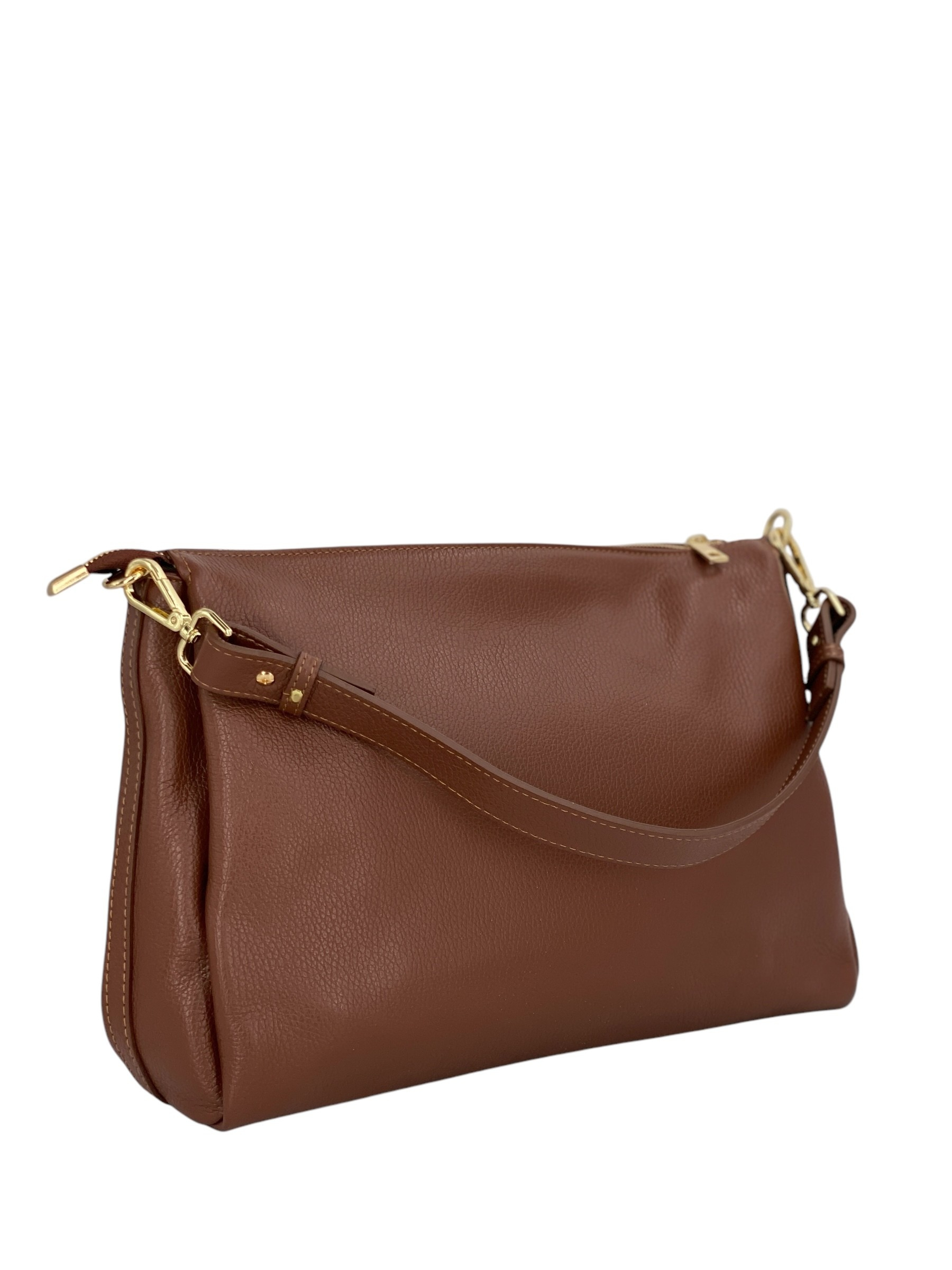 Solange – Damenhandtasche und Umhängetasche aus echtem italienischen Leder mit geräumigem und organisiertem Innenraum