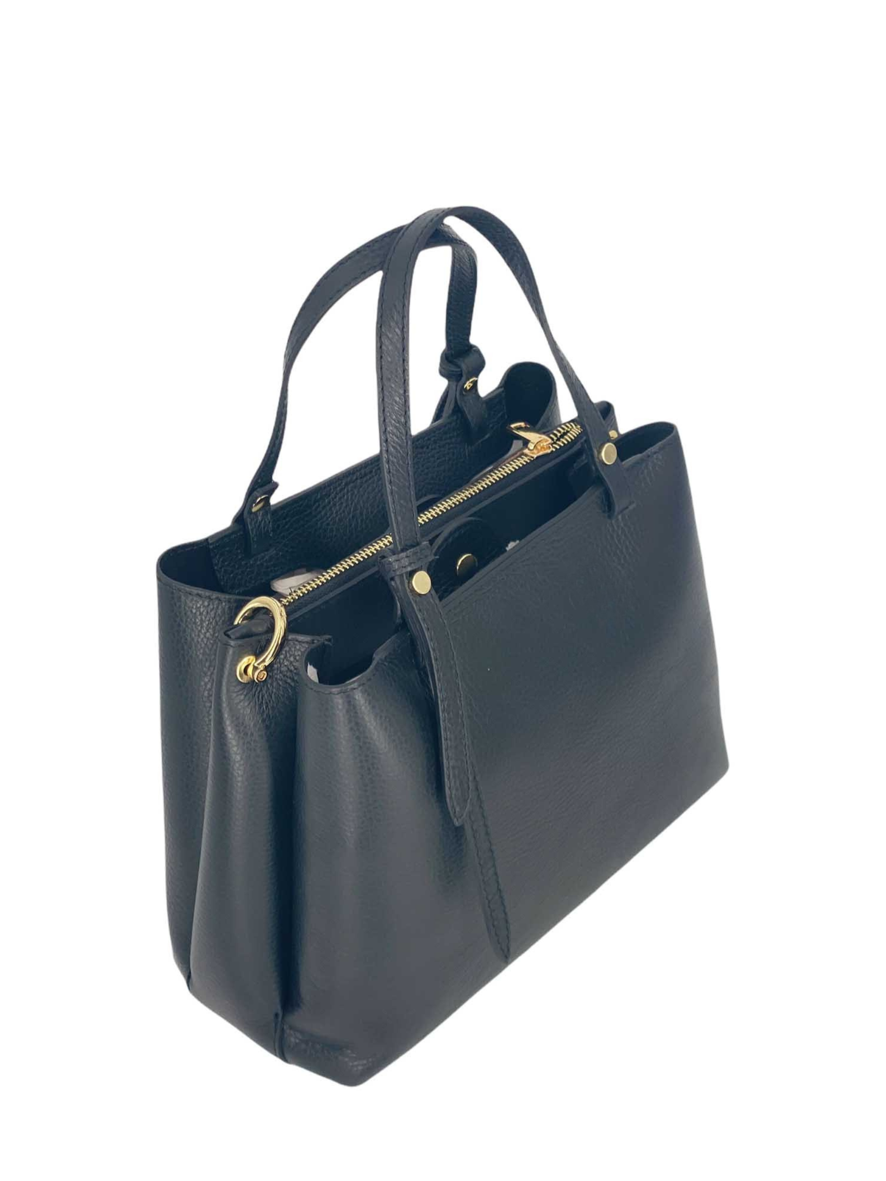 Valentine – Damenhandtasche und Umhängetasche aus echtem italienischen Leder mit verstellbarem Schultergurt