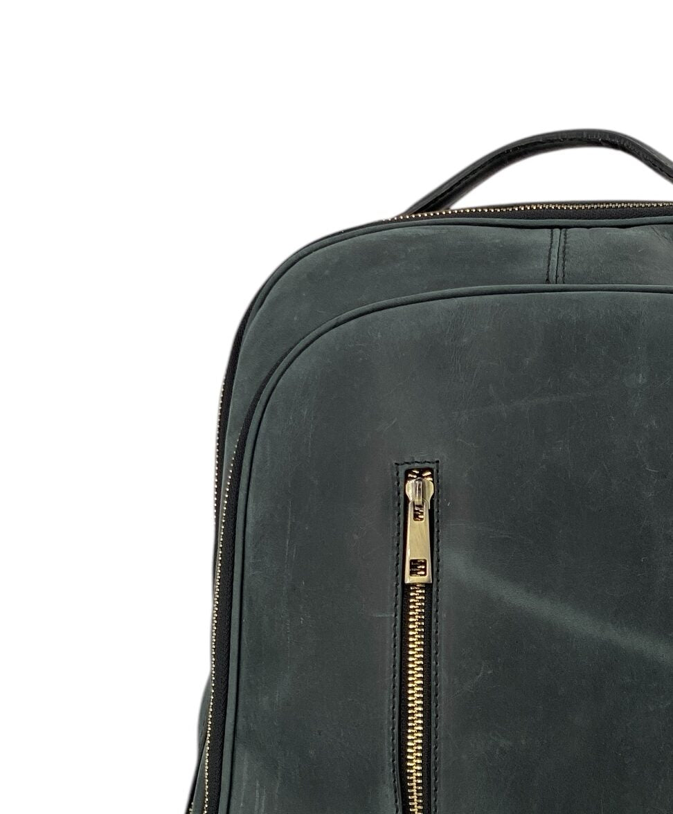 Pierre – Herrenrucksack aus echtem italienischen Leder mit 15-Zoll-Laptopfach