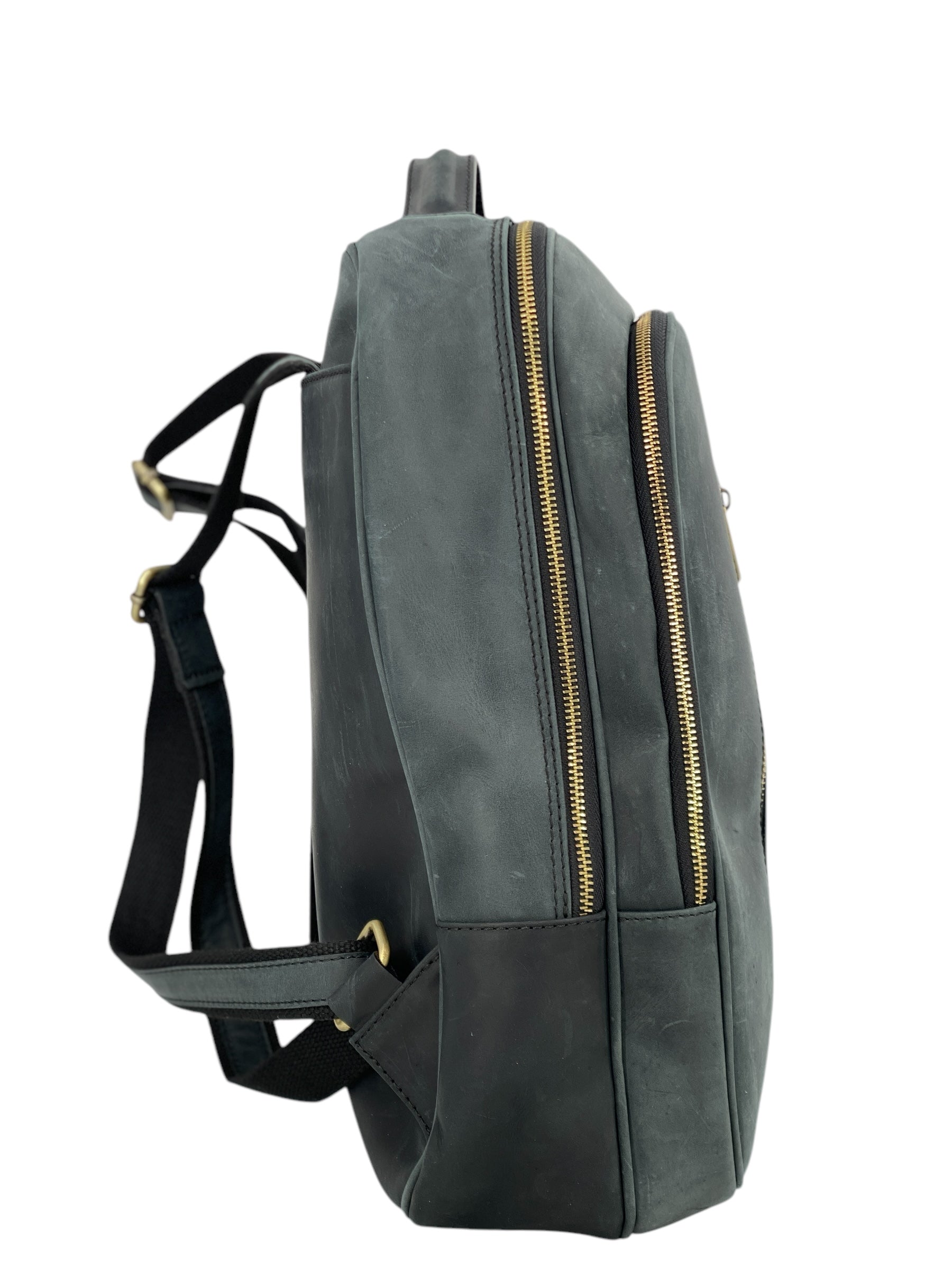Pierre – Herrenrucksack aus echtem italienischen Leder mit 15-Zoll-Laptopfach