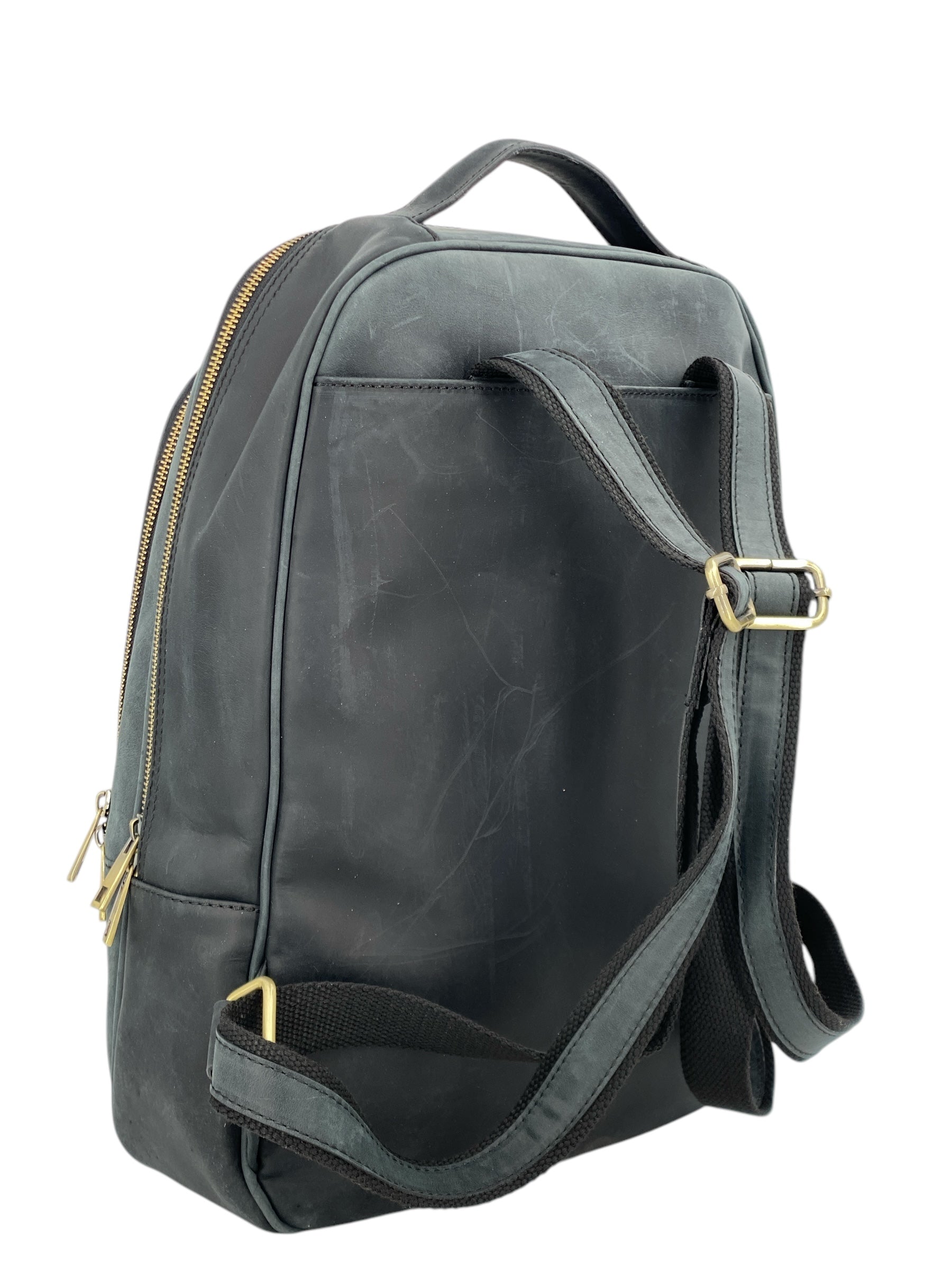 Pierre – Herrenrucksack aus echtem italienischen Leder mit 15-Zoll-Laptopfach