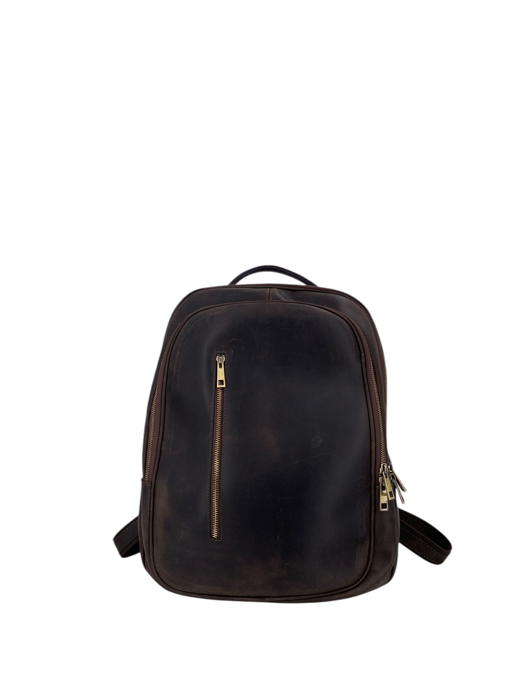 Pierre – Herrenrucksack aus echtem italienischen Leder mit 15-Zoll-Laptopfach