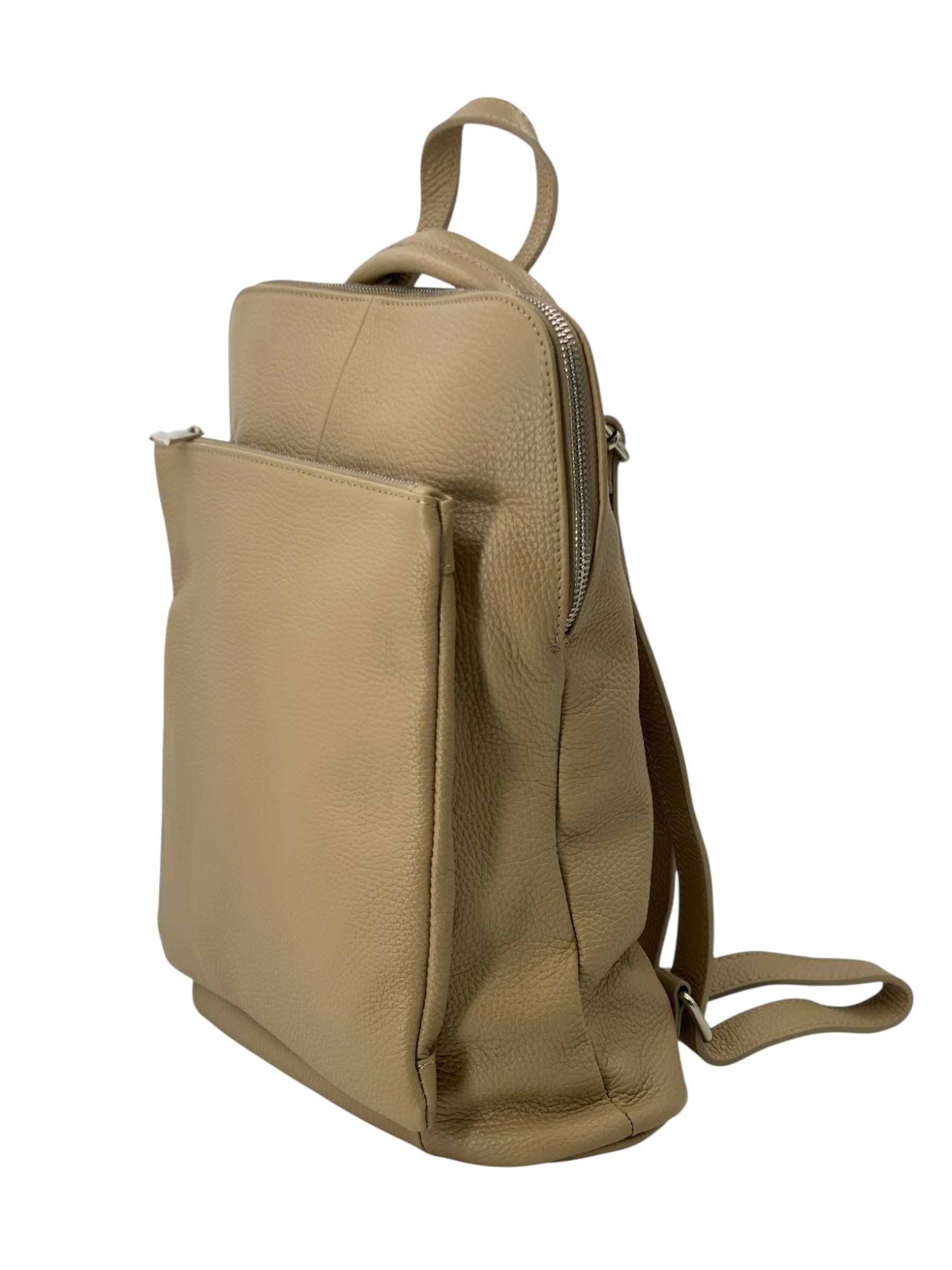 Zoe – Women's backpack in genuine Italian leather with adjustable shoulder straps, reinforced handle and large capacity
