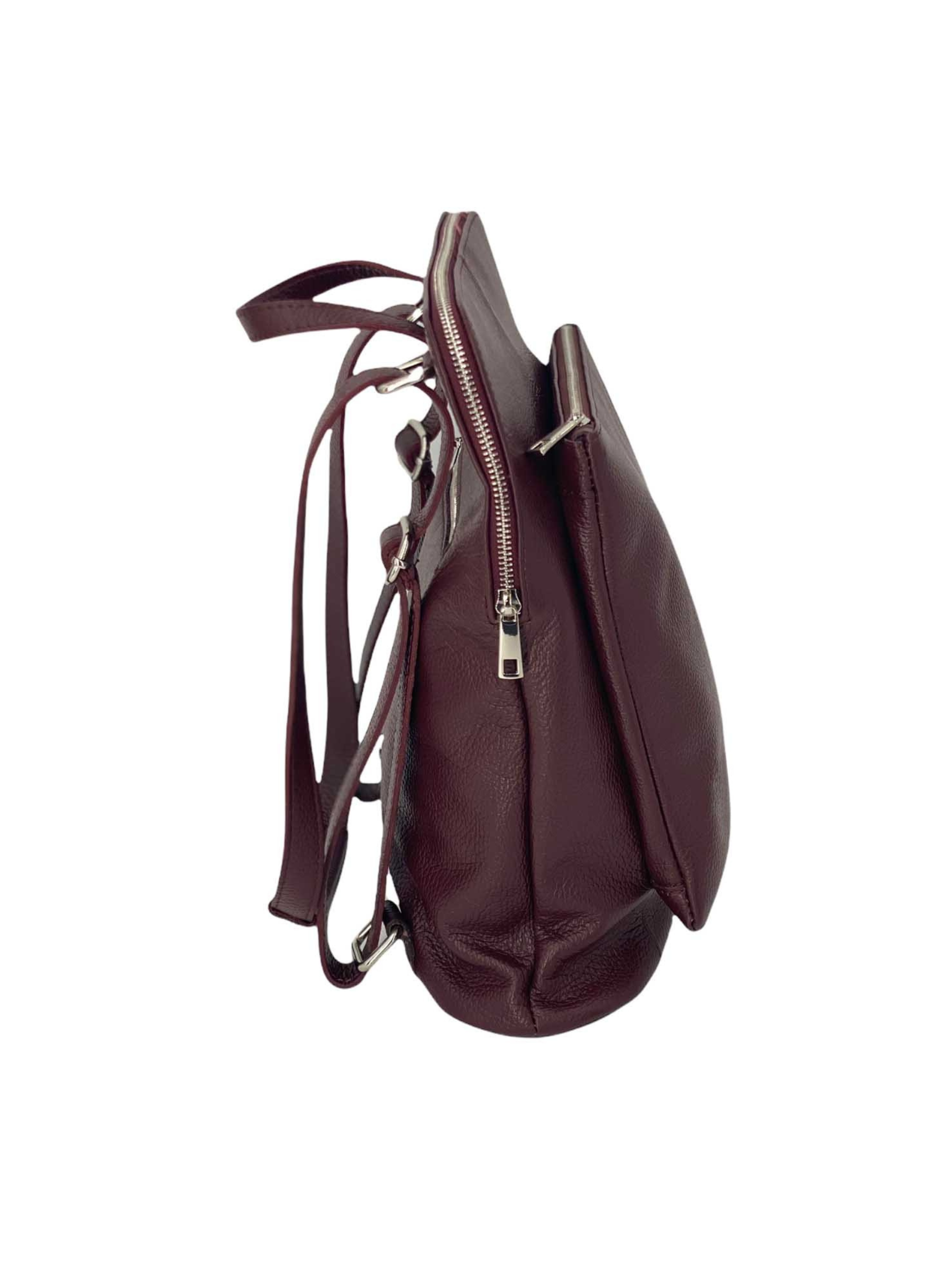 Zoe – Women's backpack in genuine Italian leather with adjustable shoulder straps, reinforced handle and large capacity