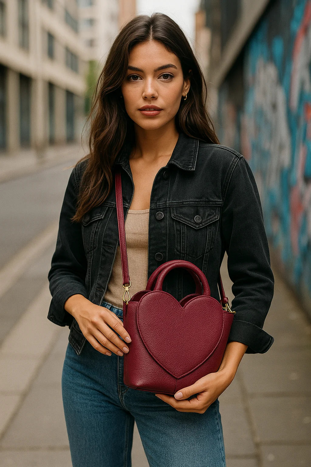 Elise – Borsa donna in vera pelle italiana, compatta e capiente, portabile a mano o a tracolla