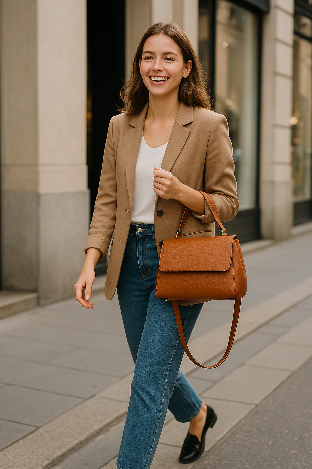 Alizee – Women's handbag and shoulder bag in genuine Italian leather with spacious, lined interior