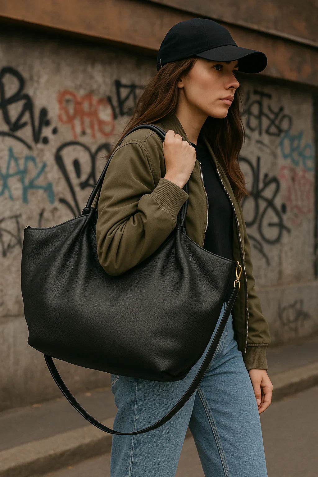Sophie – Borsa a mano, a spalla e a tracolla donna in vera pelle italiana con ampio scomparto centrale