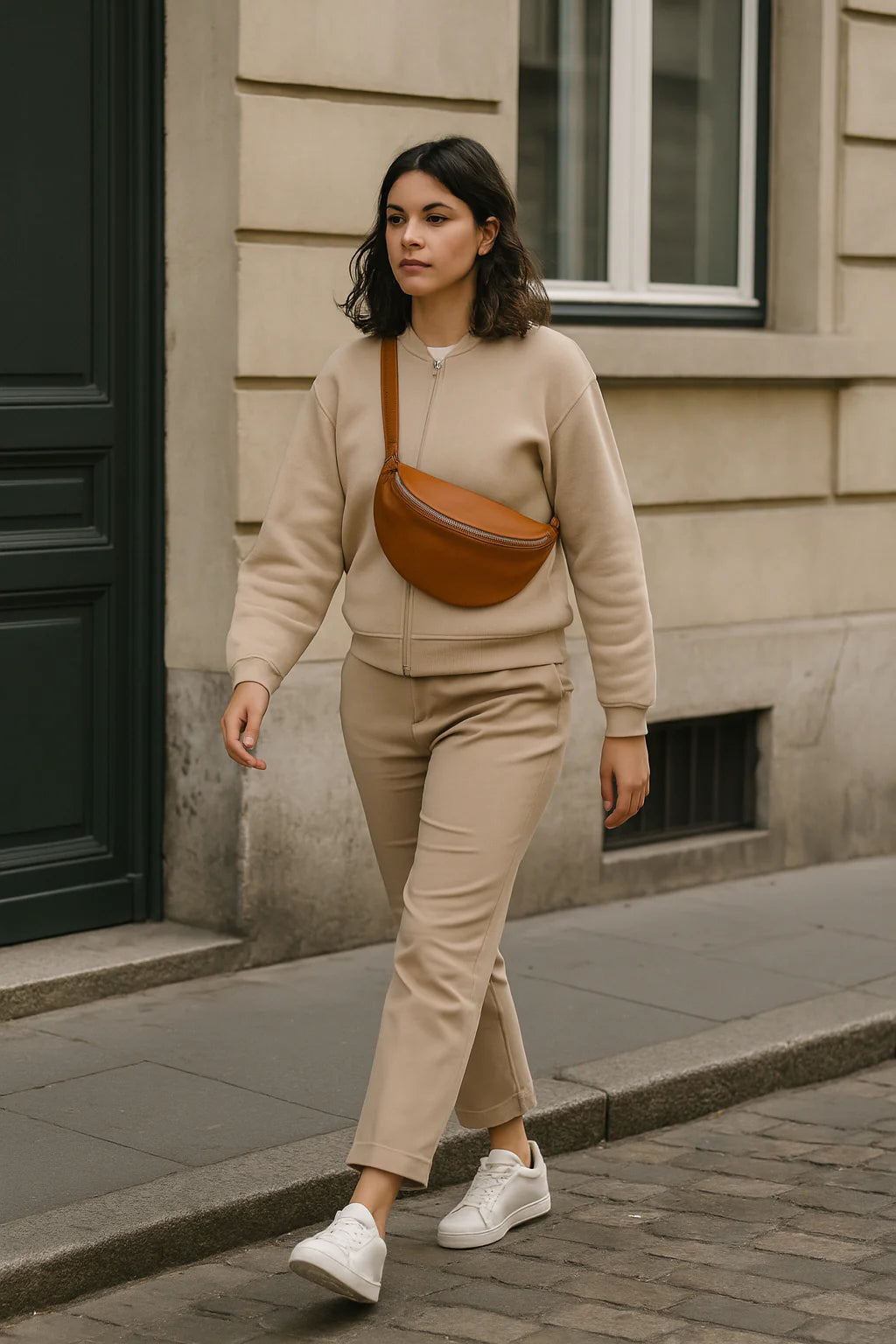 Paulette – Damen-Schulter- und Crossbody-Tasche aus echtem italienischen Kalbsleder mit geräumigem Innenraum
