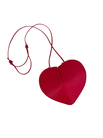 Claudine – Borsa a tracolla donna in vera pelle italiana con design a cuore e chiusura doppia zip