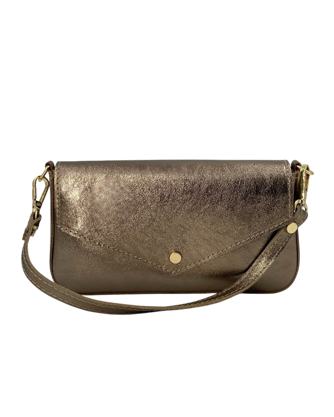 Alexane – Women's genuine Italian leather shoulder bag with gold chain strap