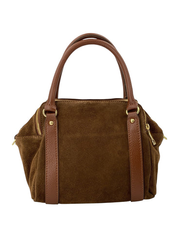 Mauricie – Borsa a mano e a tracolla donna in vera pelle italiana con tripla zip e 3 scomparti