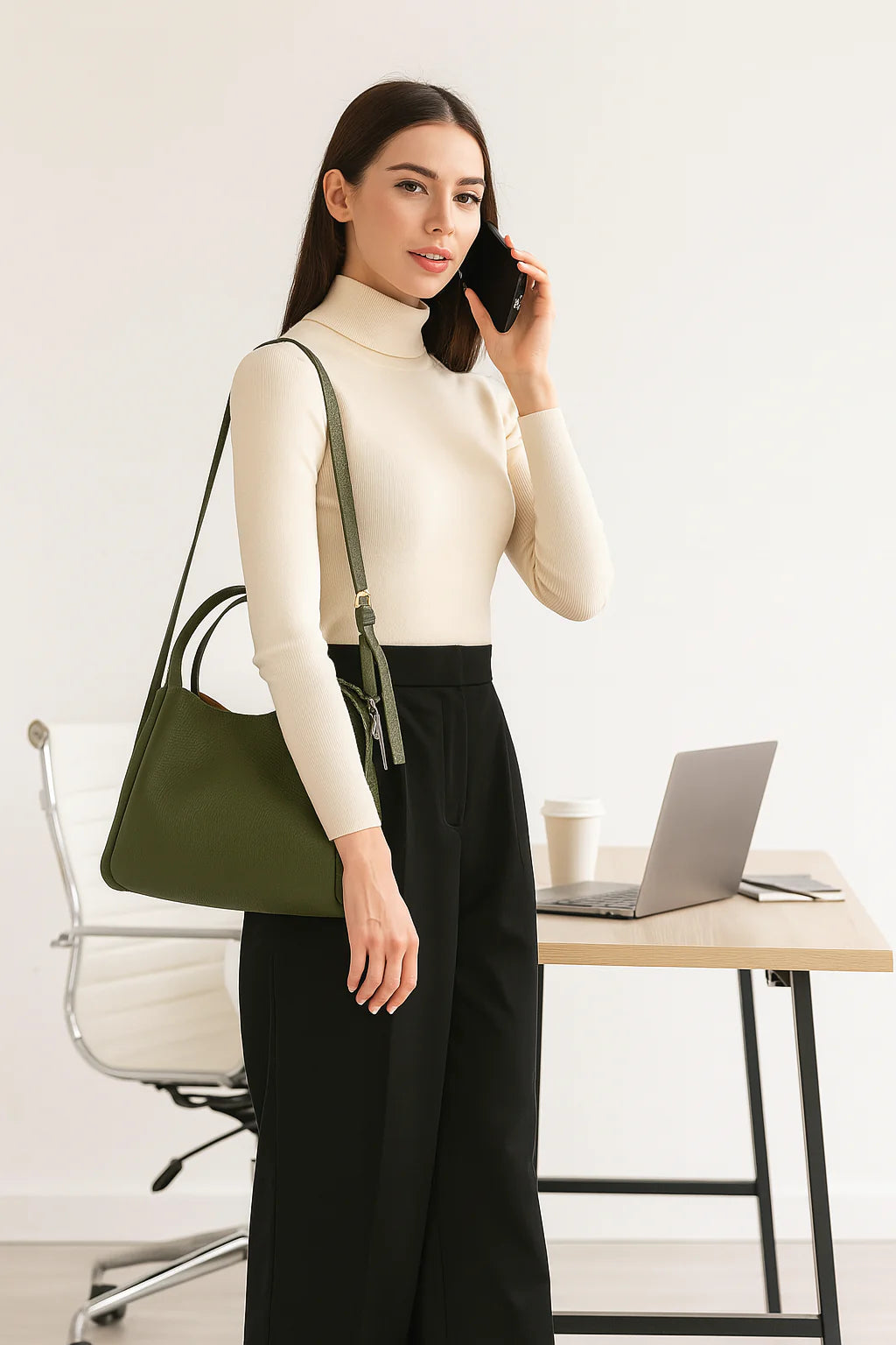 Colette – Borsa a mano e a tracolla donna in vera pelle italiana con manici doppi rigidi